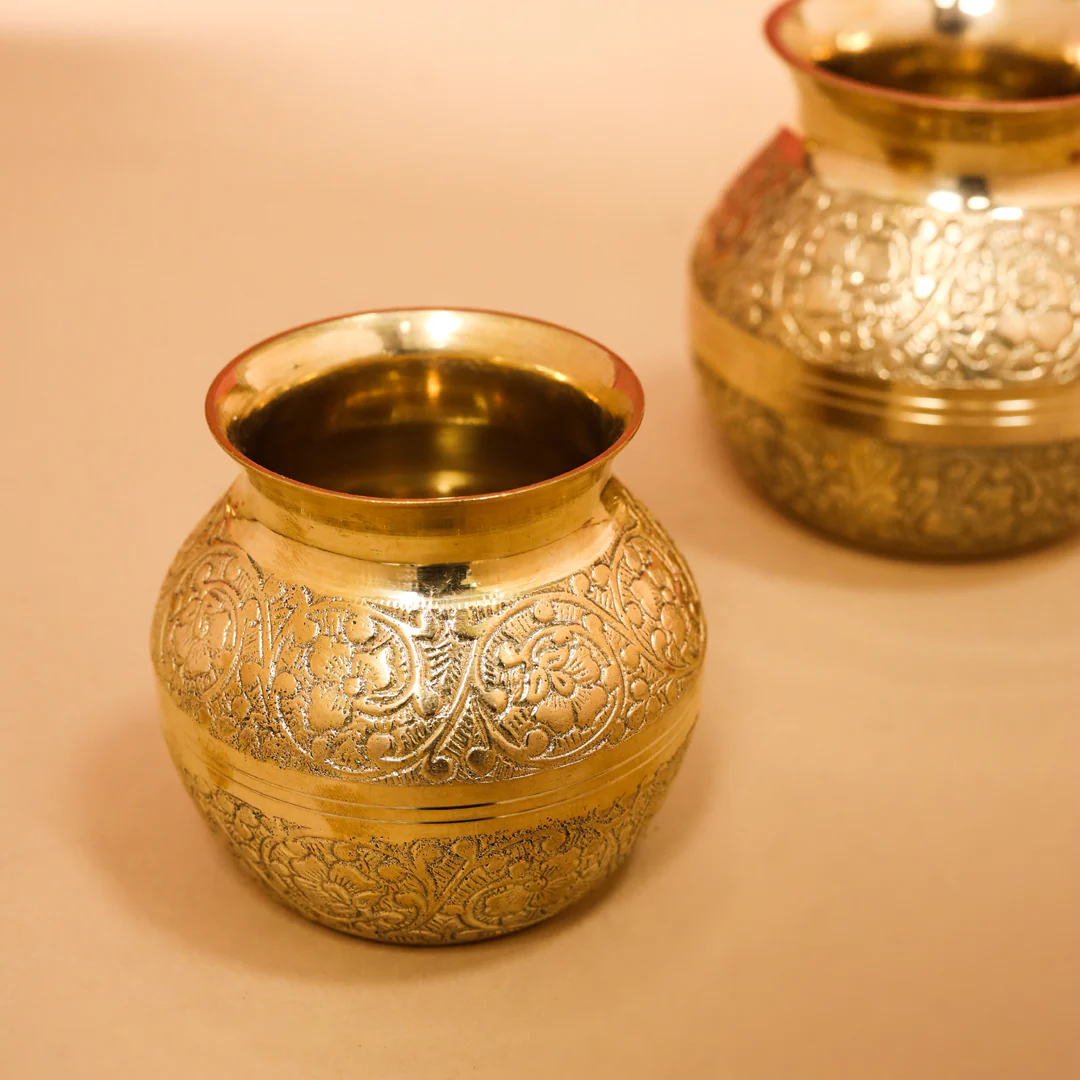 Brass Royal Pooja flower Kalash - Image 5