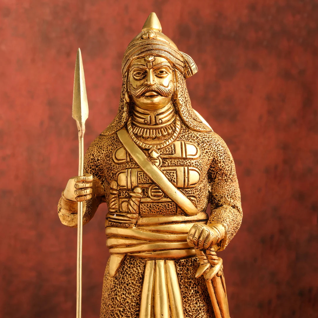 Brass Maharana Pratap Standing Statue (19 INCH) - Image 4