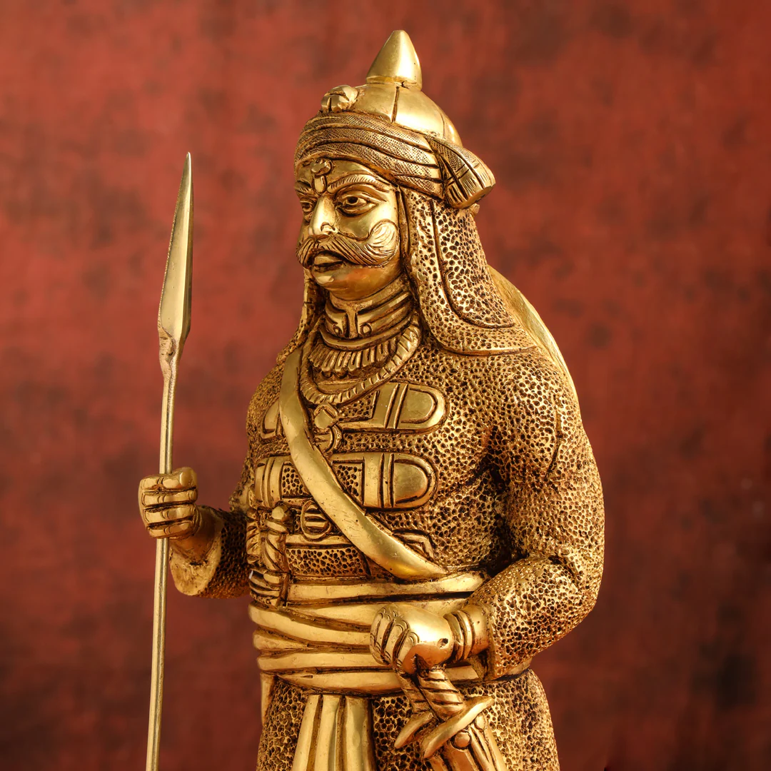 Brass Maharana Pratap Standing Statue (19 INCH) - Image 6