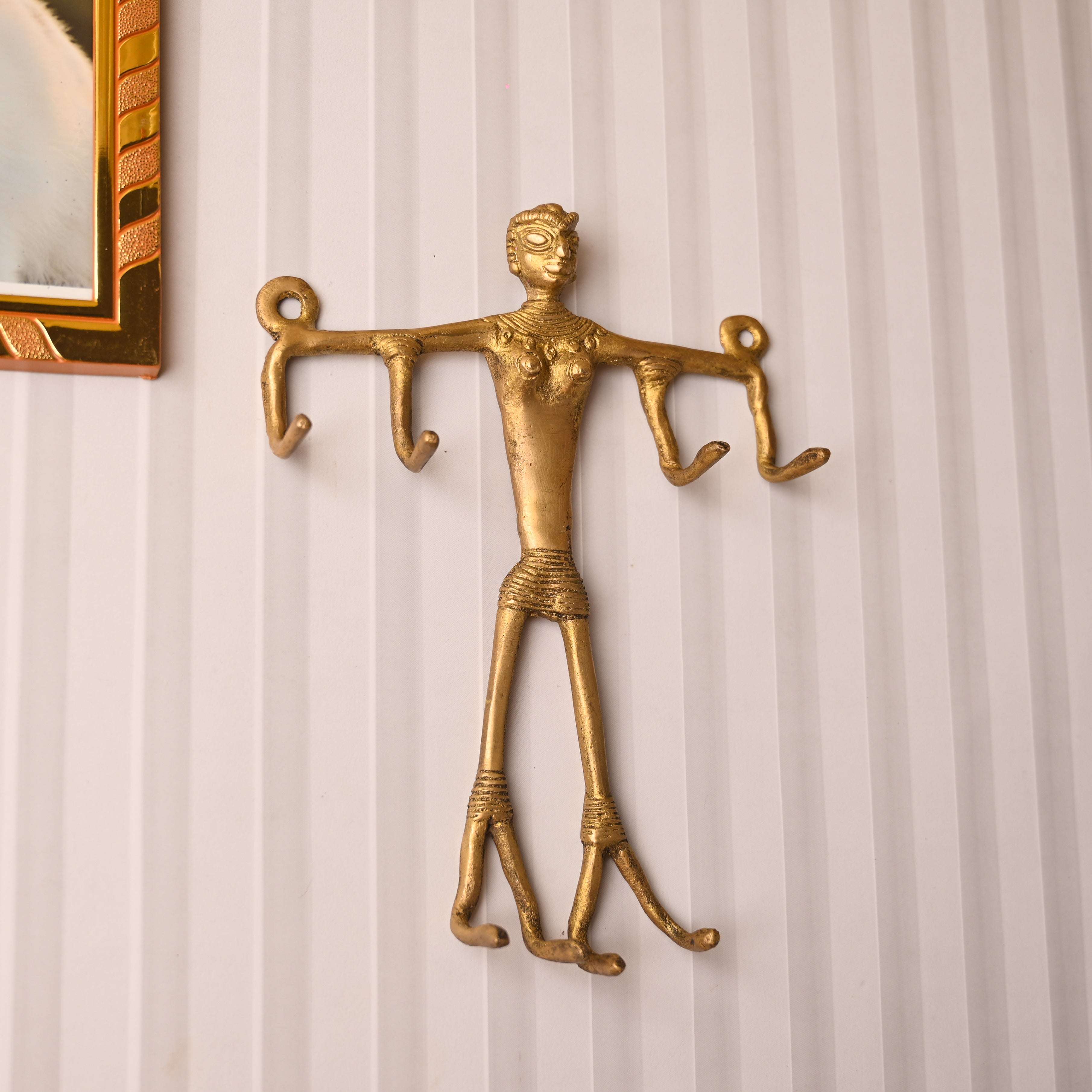 Brass Mummy Buddha Design Hanger – Handcrafted Spiritual Wall Decor (9 Inch) - Image 2