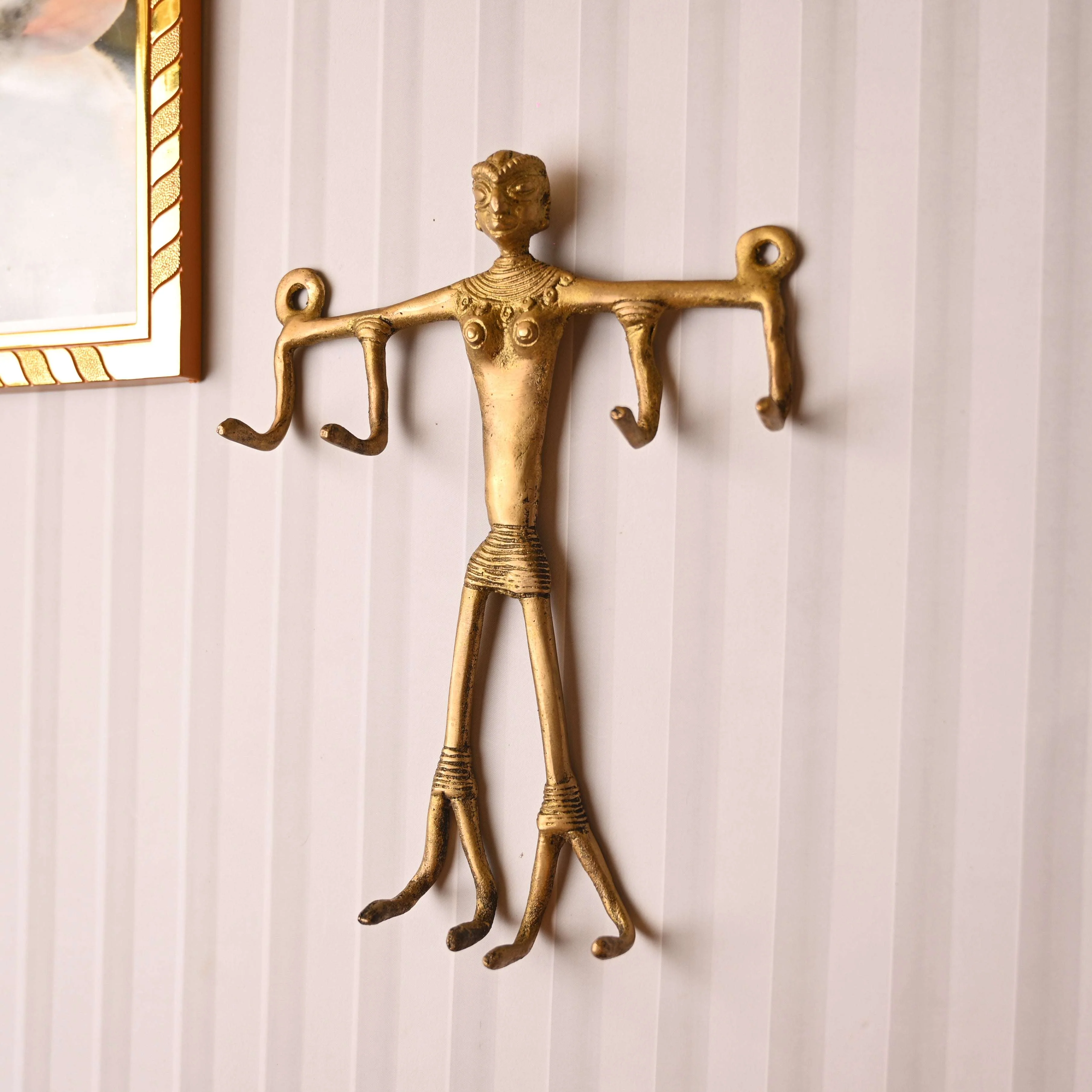 Brass Mummy Buddha Design Hanger – Handcrafted Spiritual Wall Decor (9 Inch) - Image 3