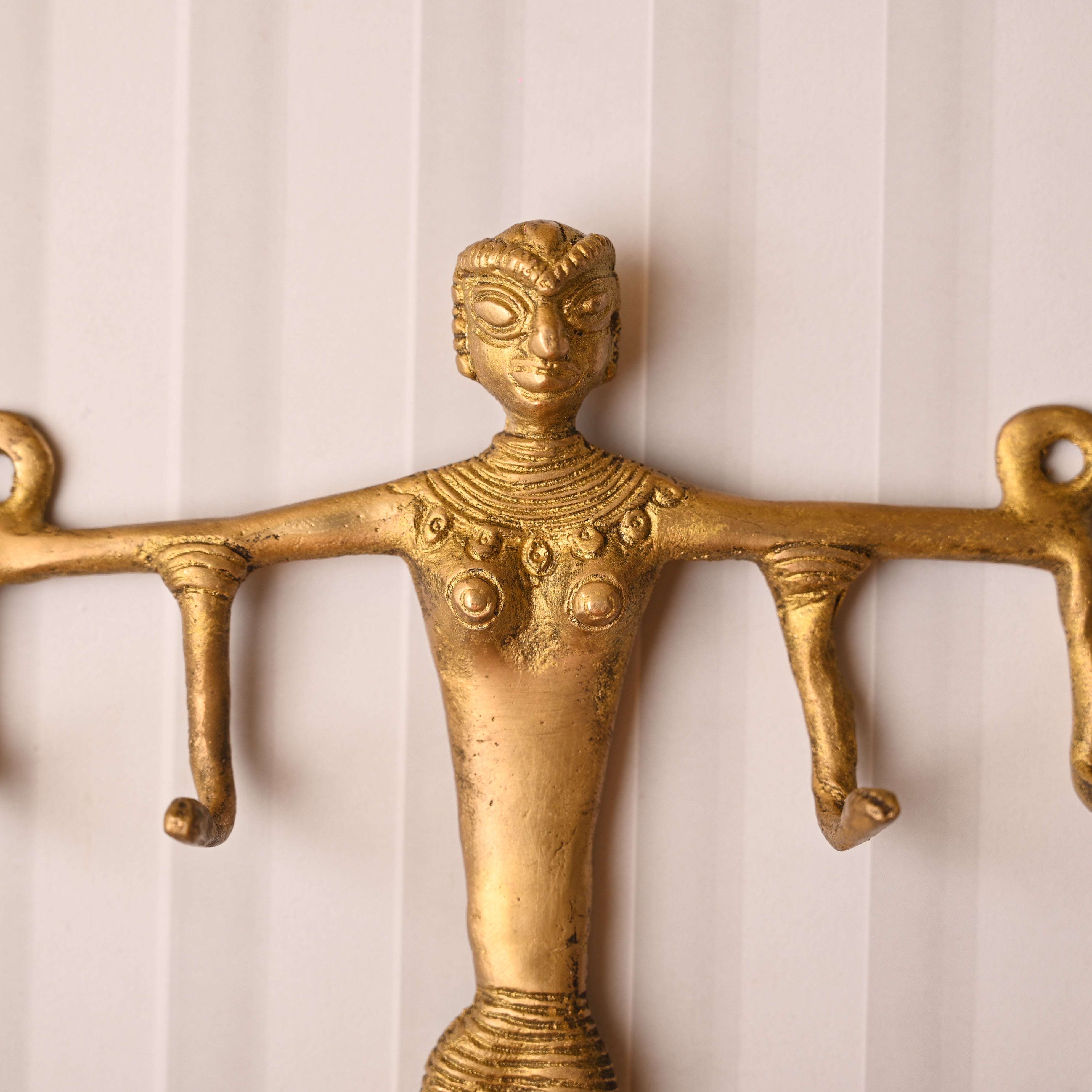 Brass Mummy Buddha Design Hanger – Handcrafted Spiritual Wall Decor (9 Inch) - Image 4