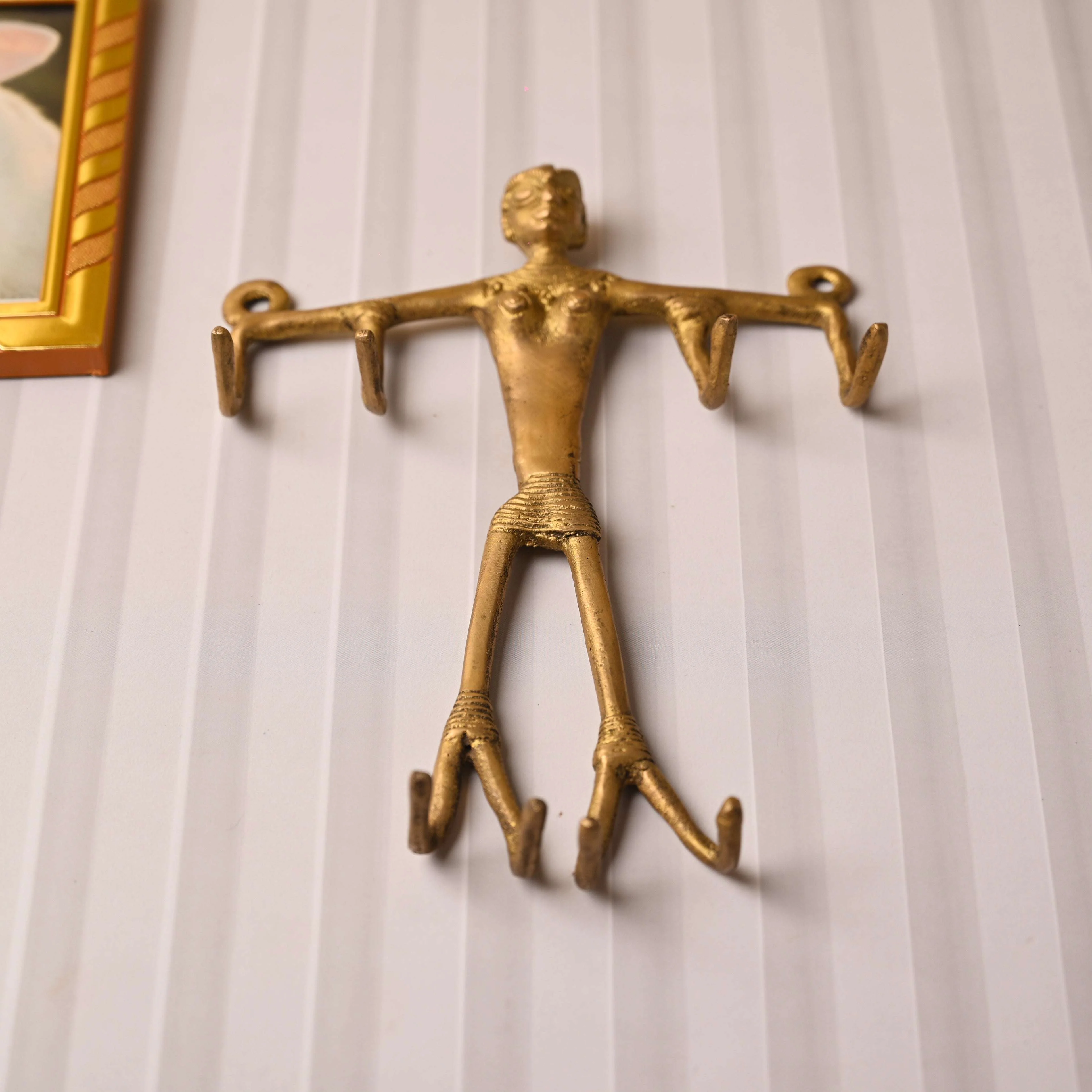 Brass Mummy Buddha Design Hanger – Handcrafted Spiritual Wall Decor (9 Inch) - Image 5