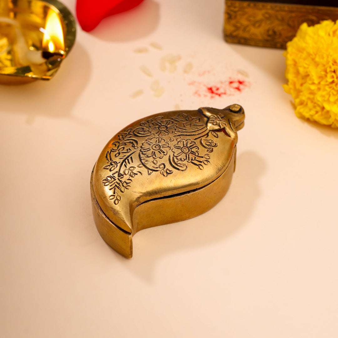 Brass Mango Sindoor/Chopda box (1 Inch) - Image 3