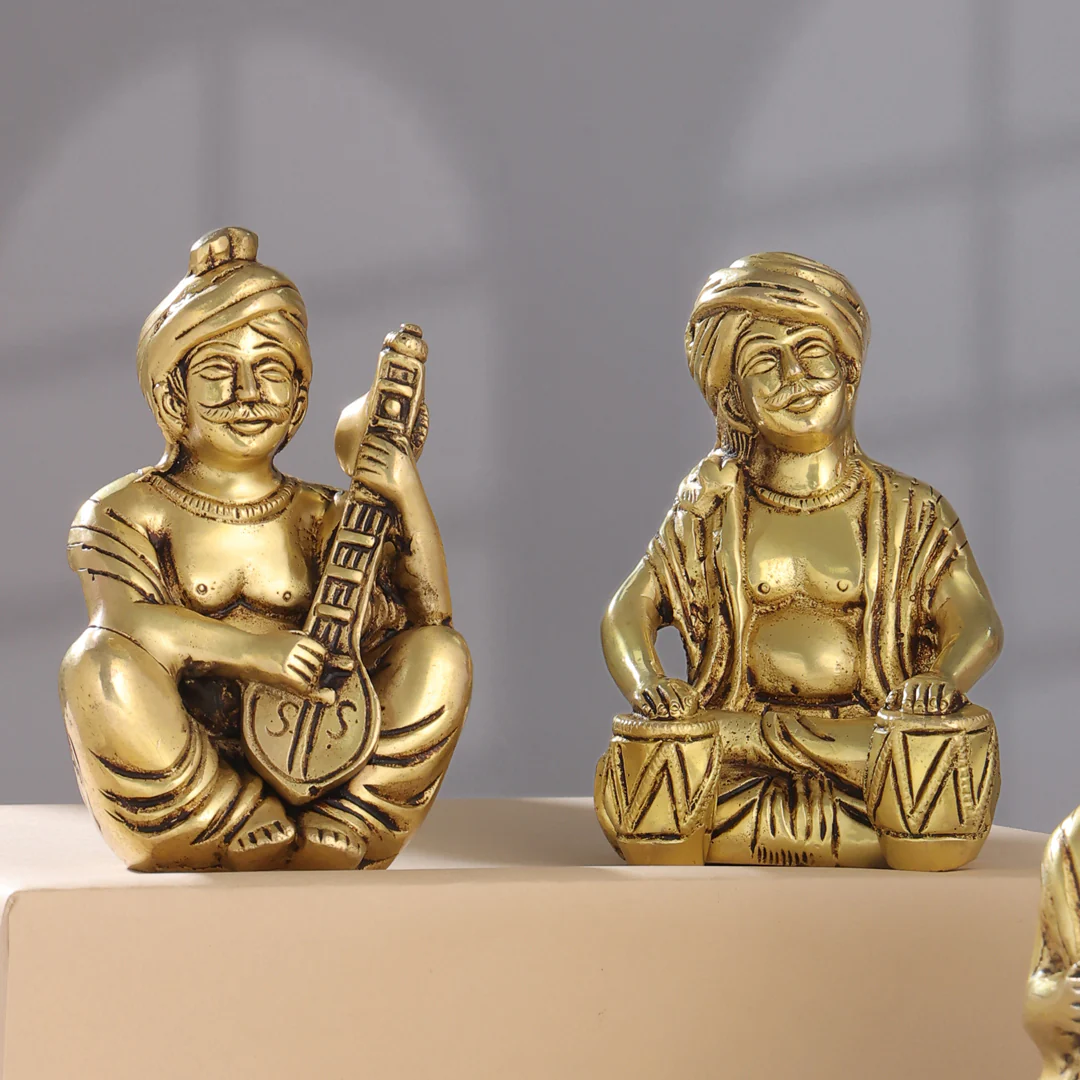 Brass Men Musical Set Of Five (5 Inch) - Image 3