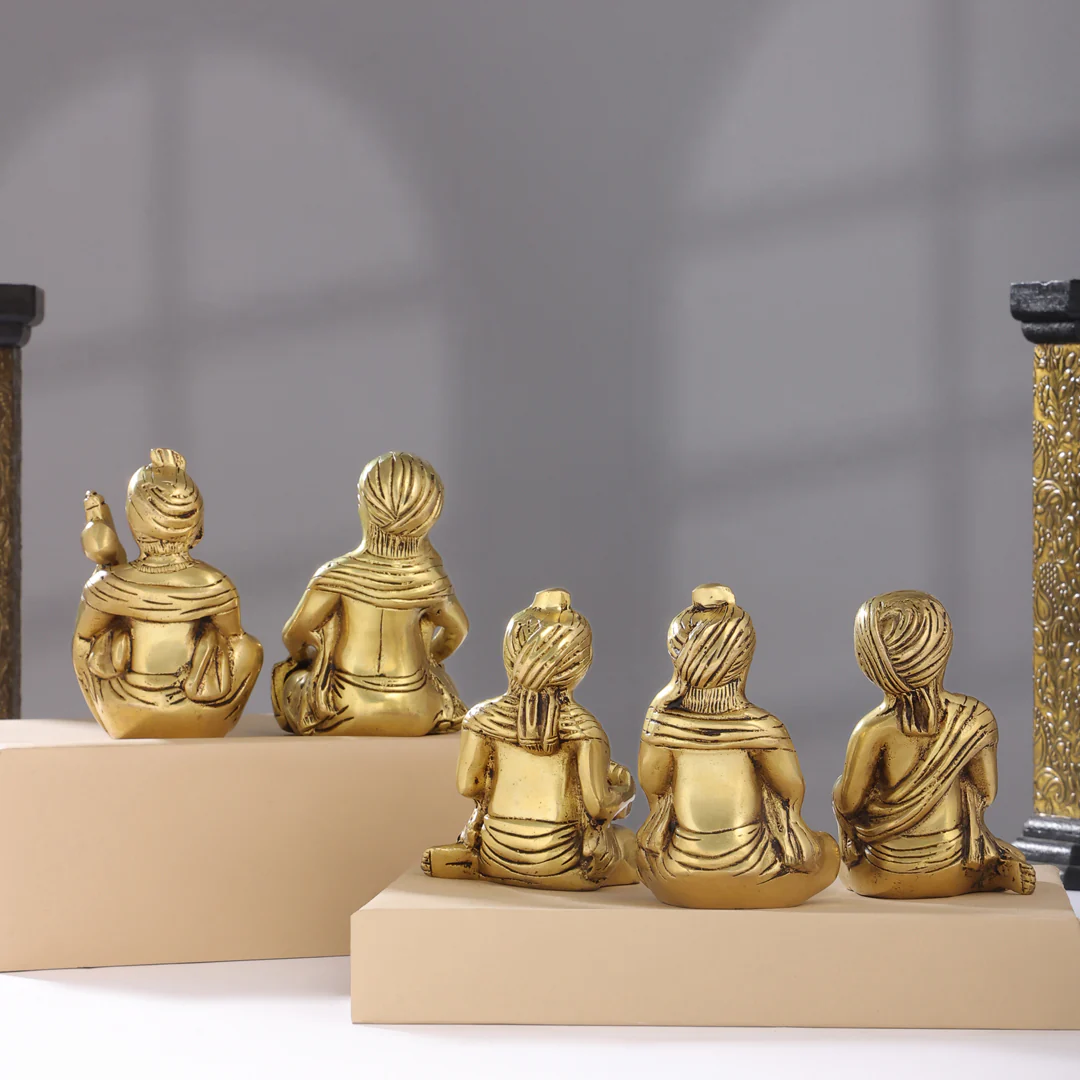 Brass Men Musical Set Of Five (5 Inch) - Image 4