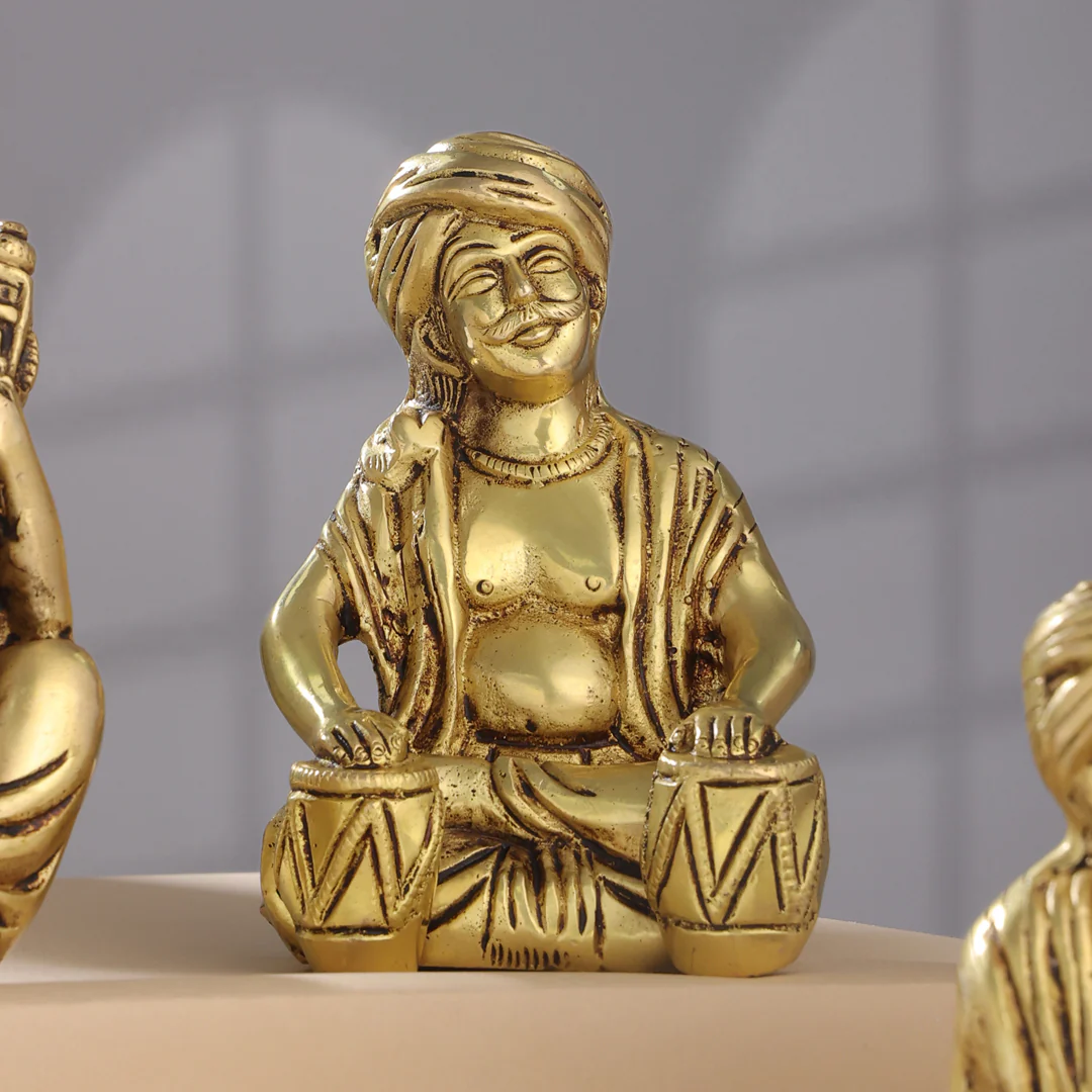 Brass Men Musical Set Of Five (5 Inch) - Image 6