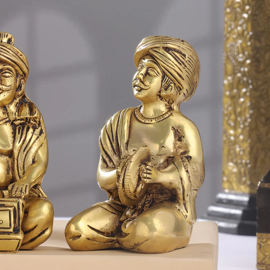 Brass Men Musical Set Of Five (5 Inch) - Image 9