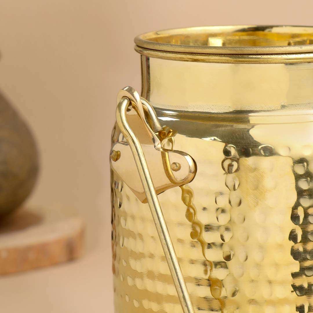 Brass Milk Pot With Lid - Image 3