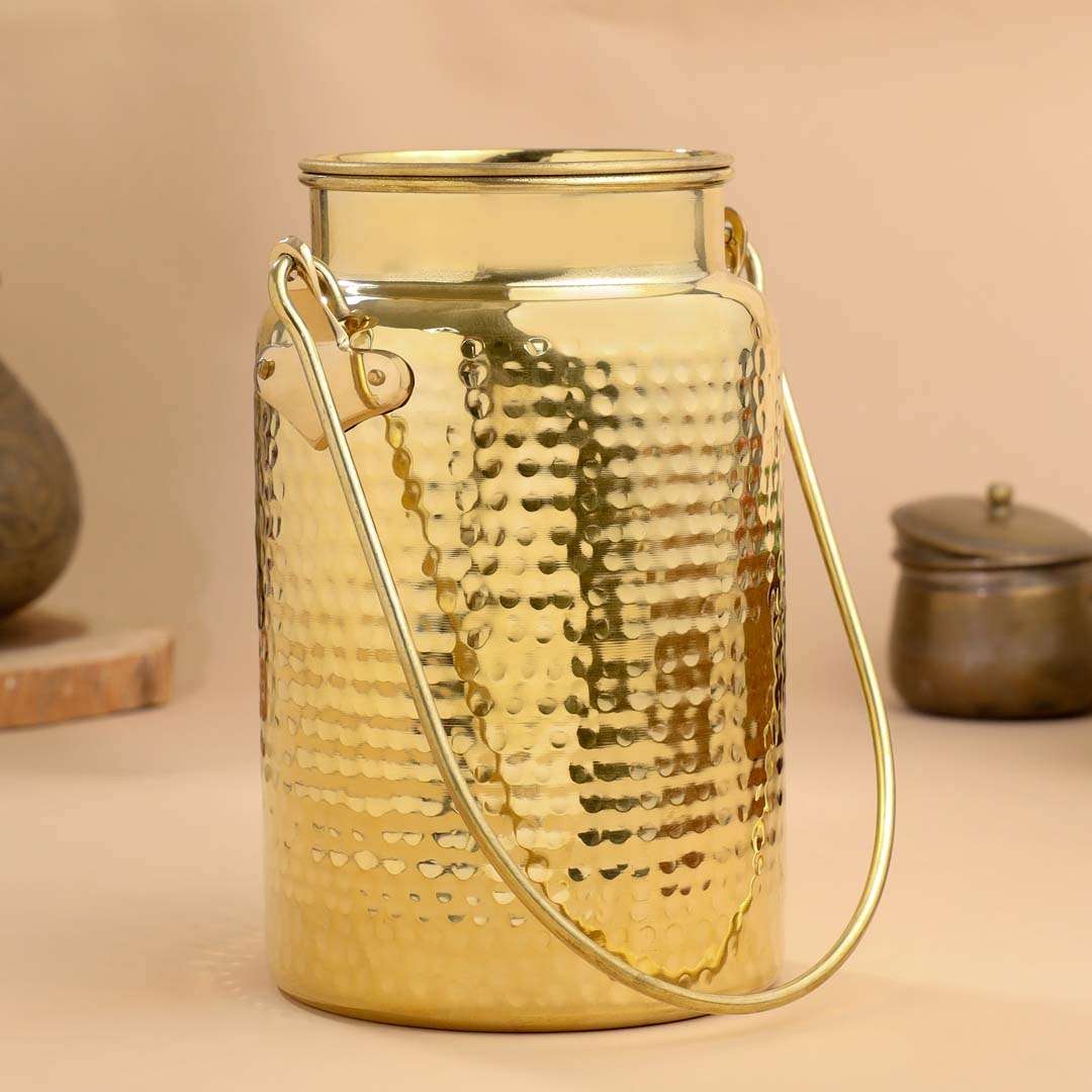 Brass Milk Pot With Lid - Image 4