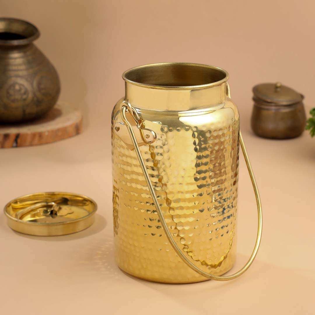 Brass Milk Pot With Lid - Image 6