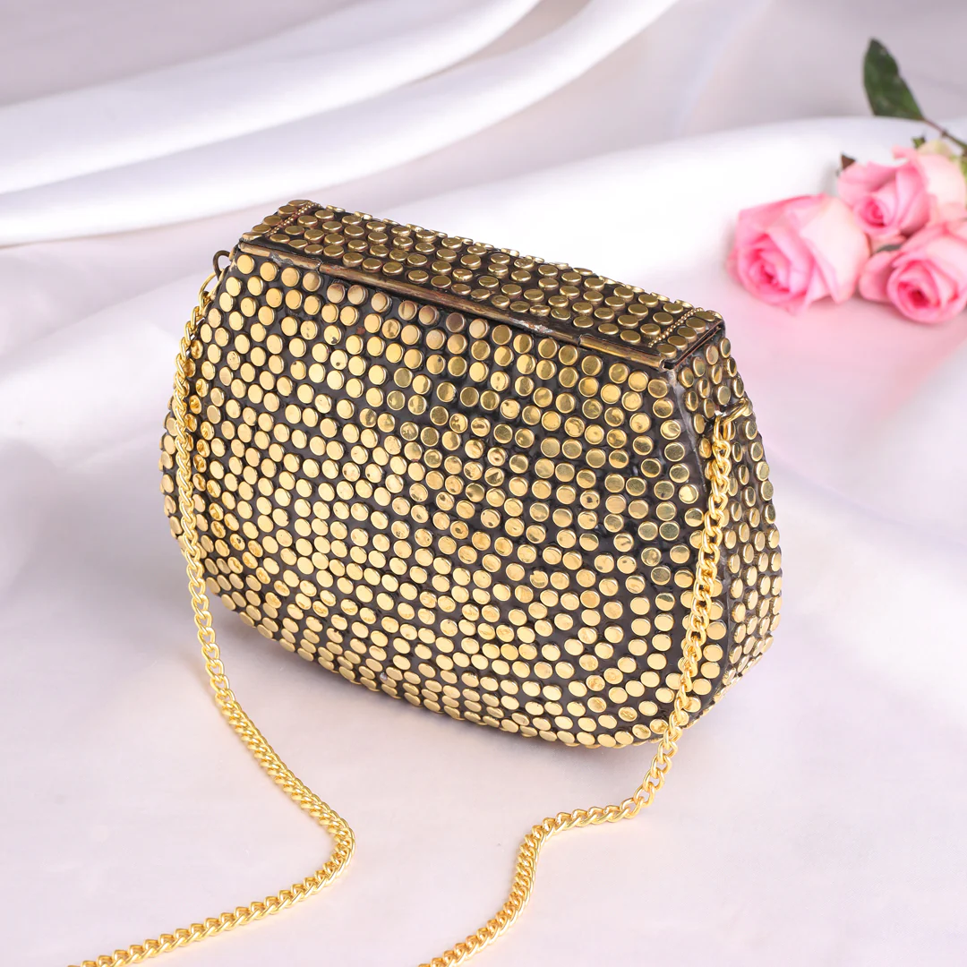 Mosaic Design Metal Sling Bag/Clutch (5 Inch) - Image 3