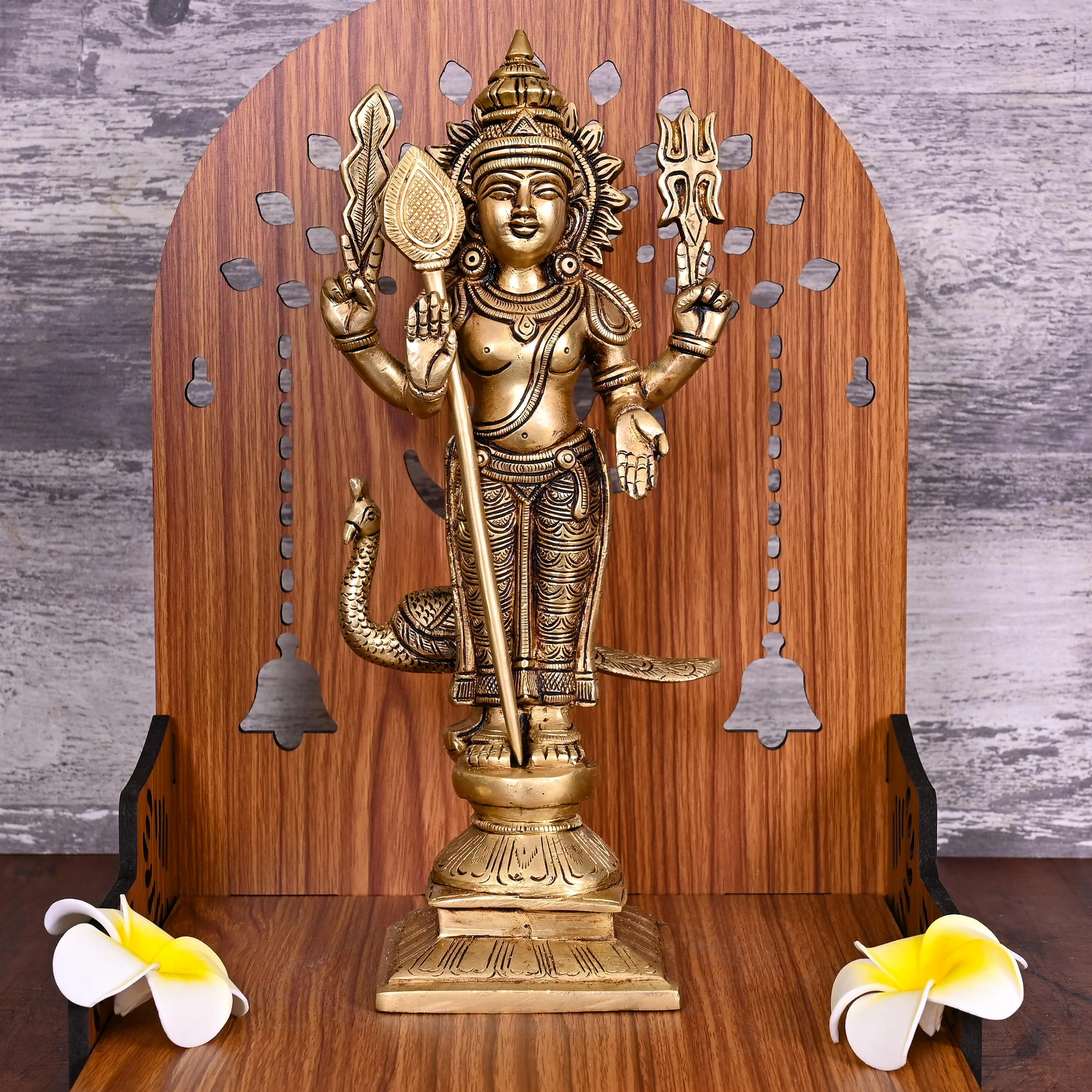 Brass Standing Lord Murugan/Kartikeya Statue (11.5 Inch)