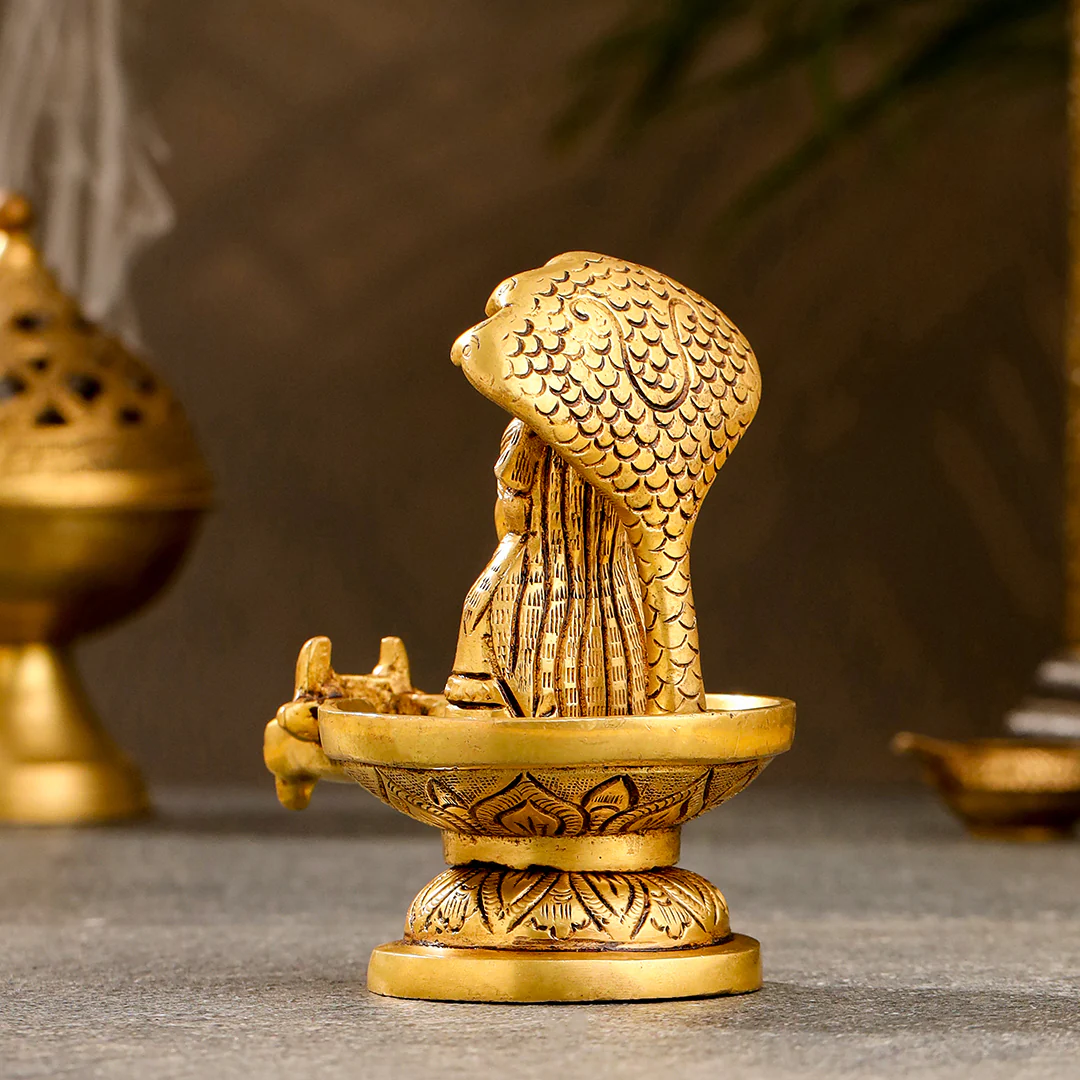 Brass Nandi Mukhshivlingam Idol (5 Inch) - Image 10