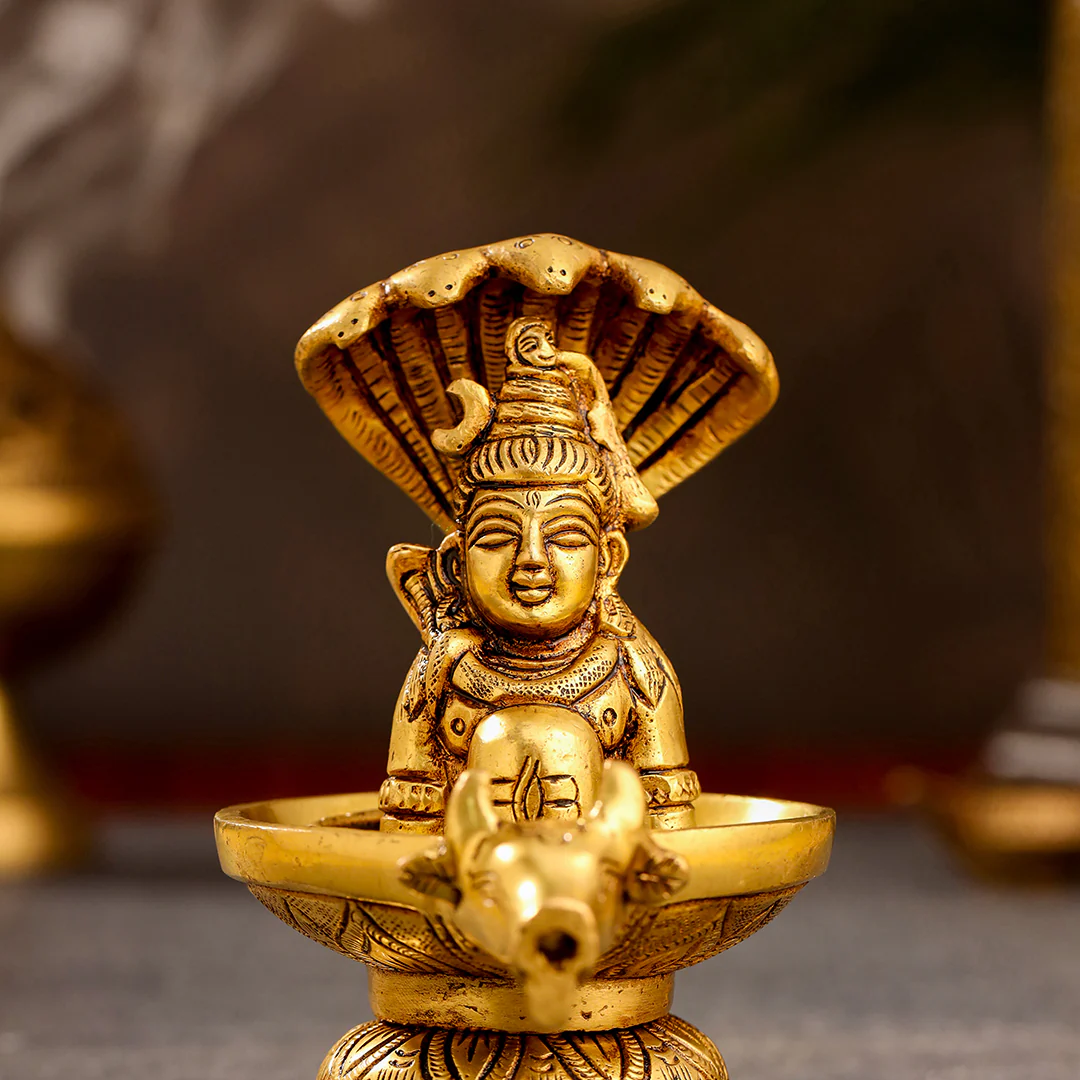 Brass Nandi Mukhshivlingam Idol (5 Inch) - Image 13