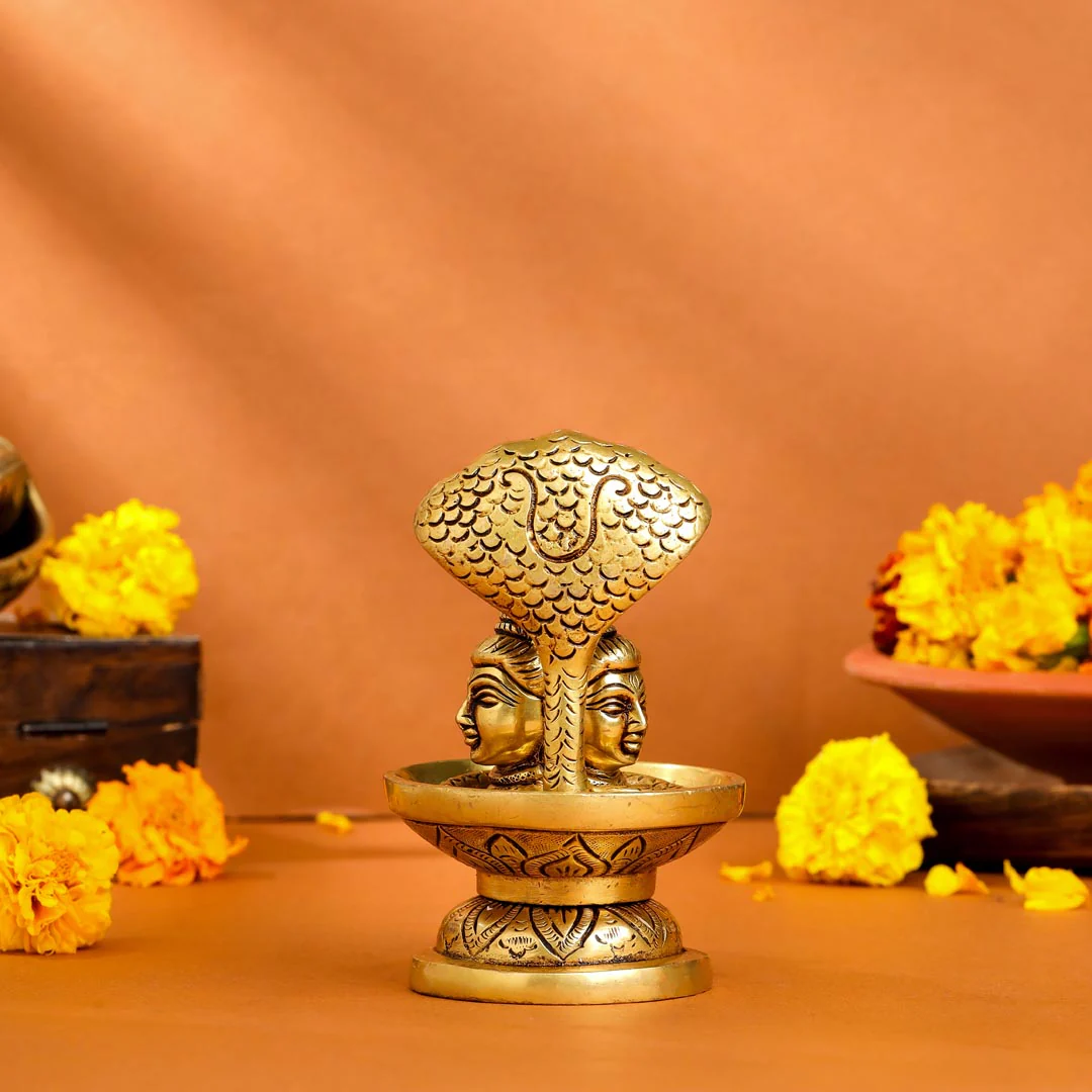 Brass Nandi Mukhshivlingam Idol (5 Inch) - Image 4