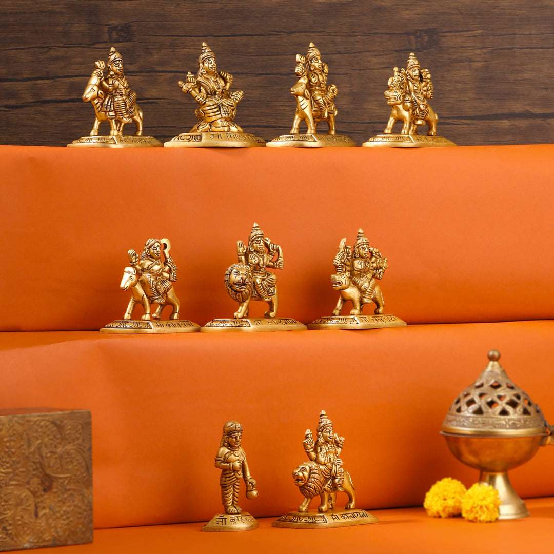 Brass Navdurga Idols Set (3.5 Inch) - Image 2