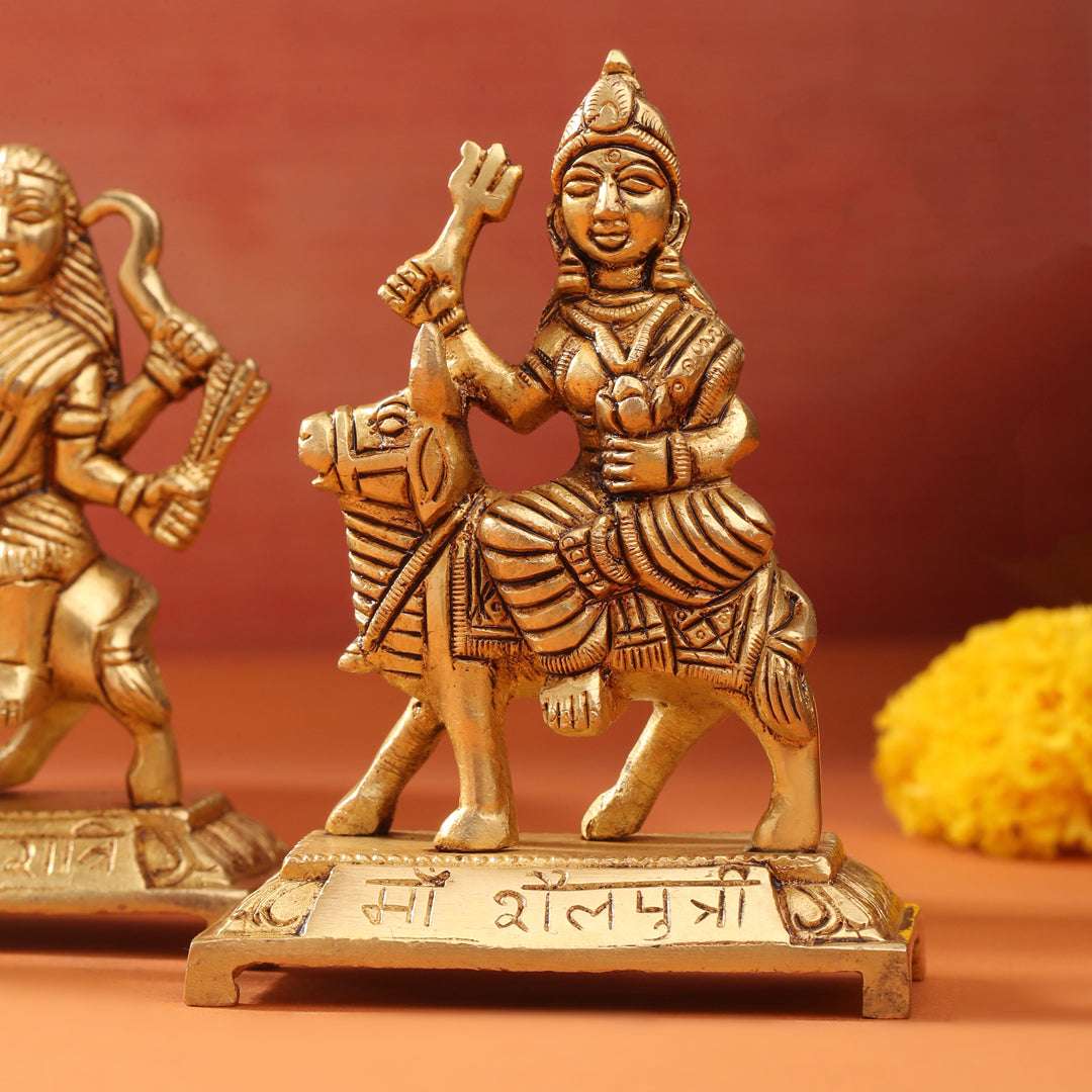 Brass Navdurga Idols Set (4.8 Inch) - Image 4