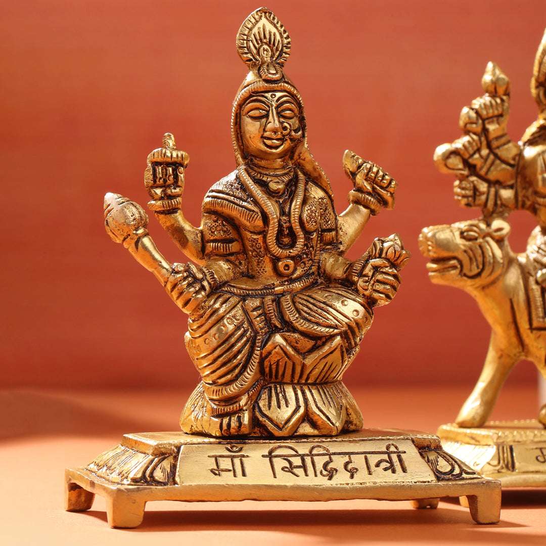 Brass Navdurga Idols Set (4.8 Inch) - Image 9
