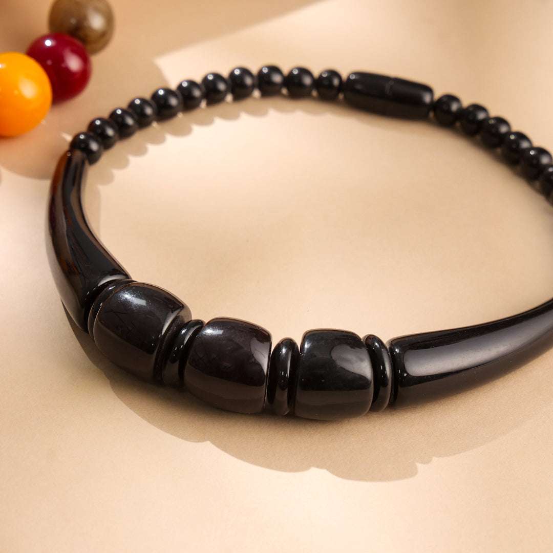 Resin Marble Bead Necklace Jewelry with Tribal Charm - Image 4