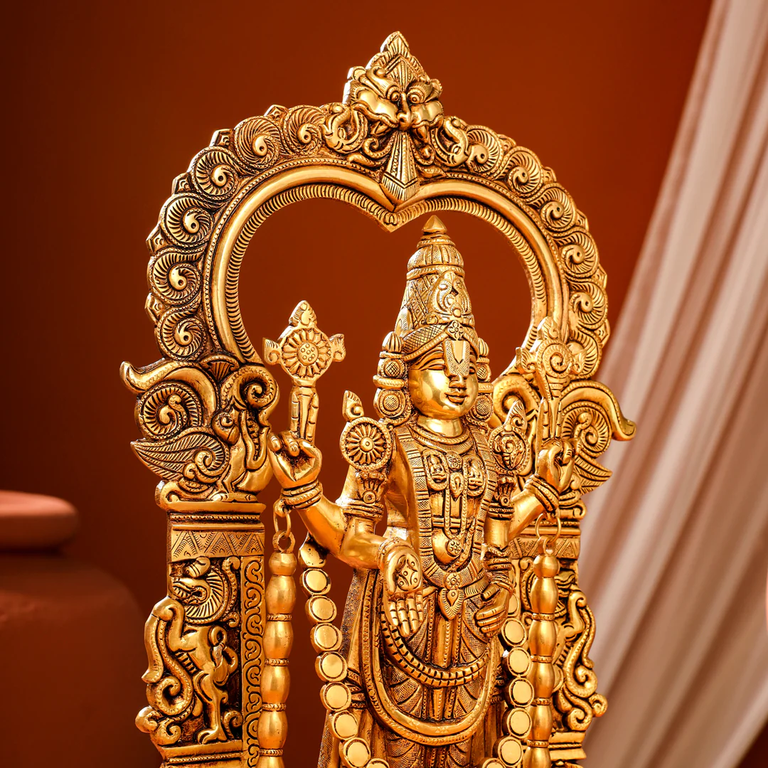 Brass Frame Tirupati Balaji Venkateshwar Idol (22 Inch) - Image 7