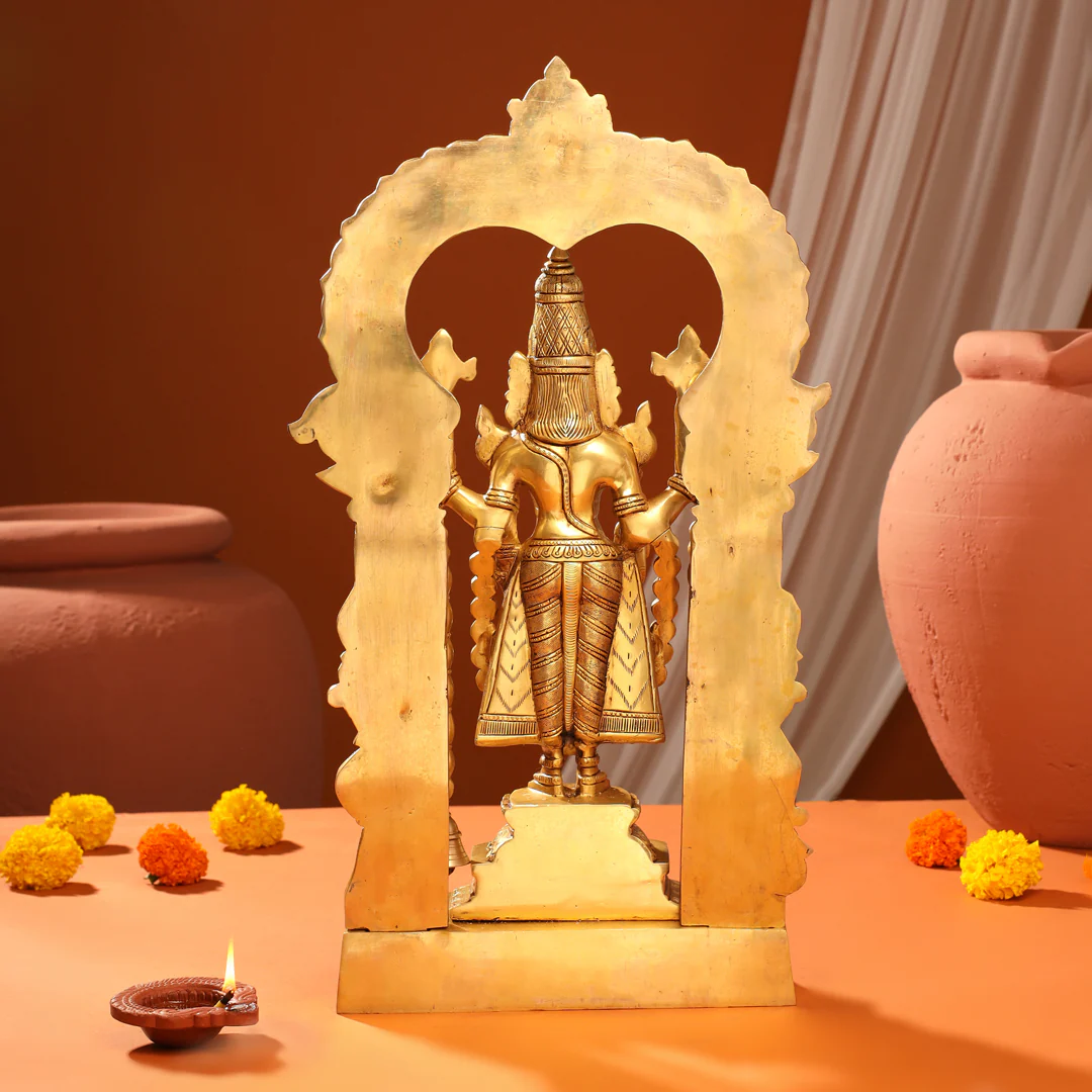 Brass Frame Tirupati Balaji Venkateshwar Idol (22 Inch) - Image 8