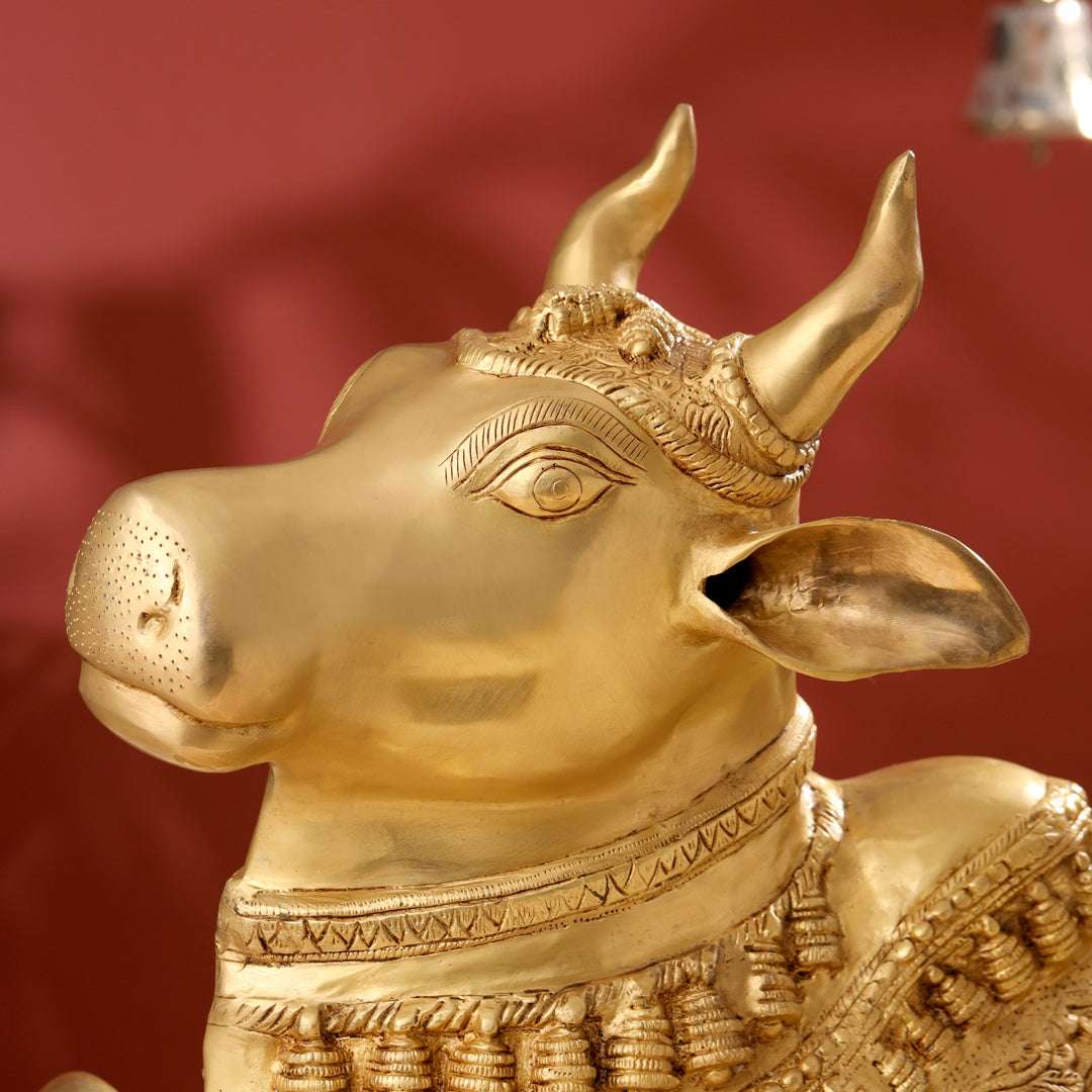 Brass Majestic Nandi Idol (20.5 Inch) - Image 4