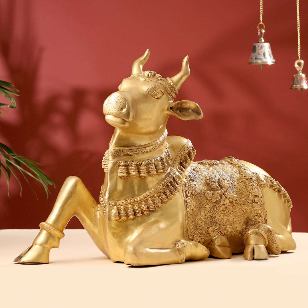 Brass Majestic Nandi Idol (20.5 Inch) - Image 6