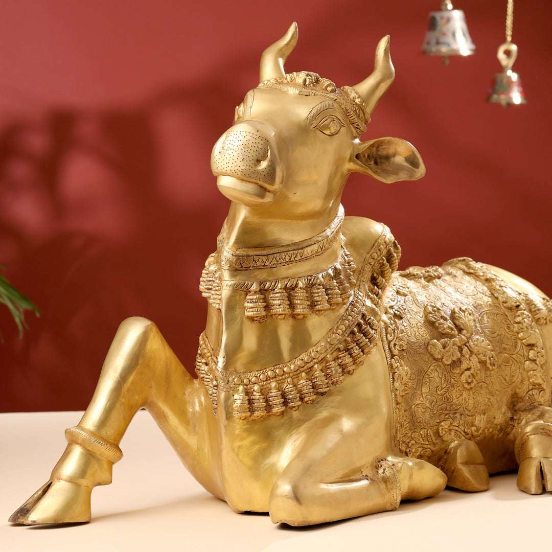 Brass Majestic Nandi Idol (20.5 Inch) - Image 7