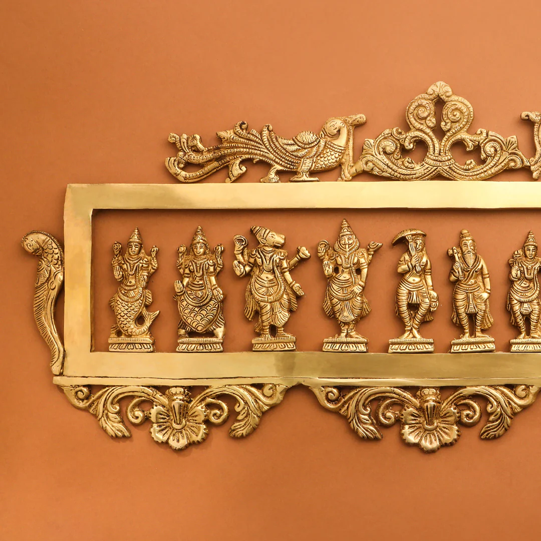BRASS Dashavatara / VISHNU AVATAR WALL HANGING (11.5") - Image 3