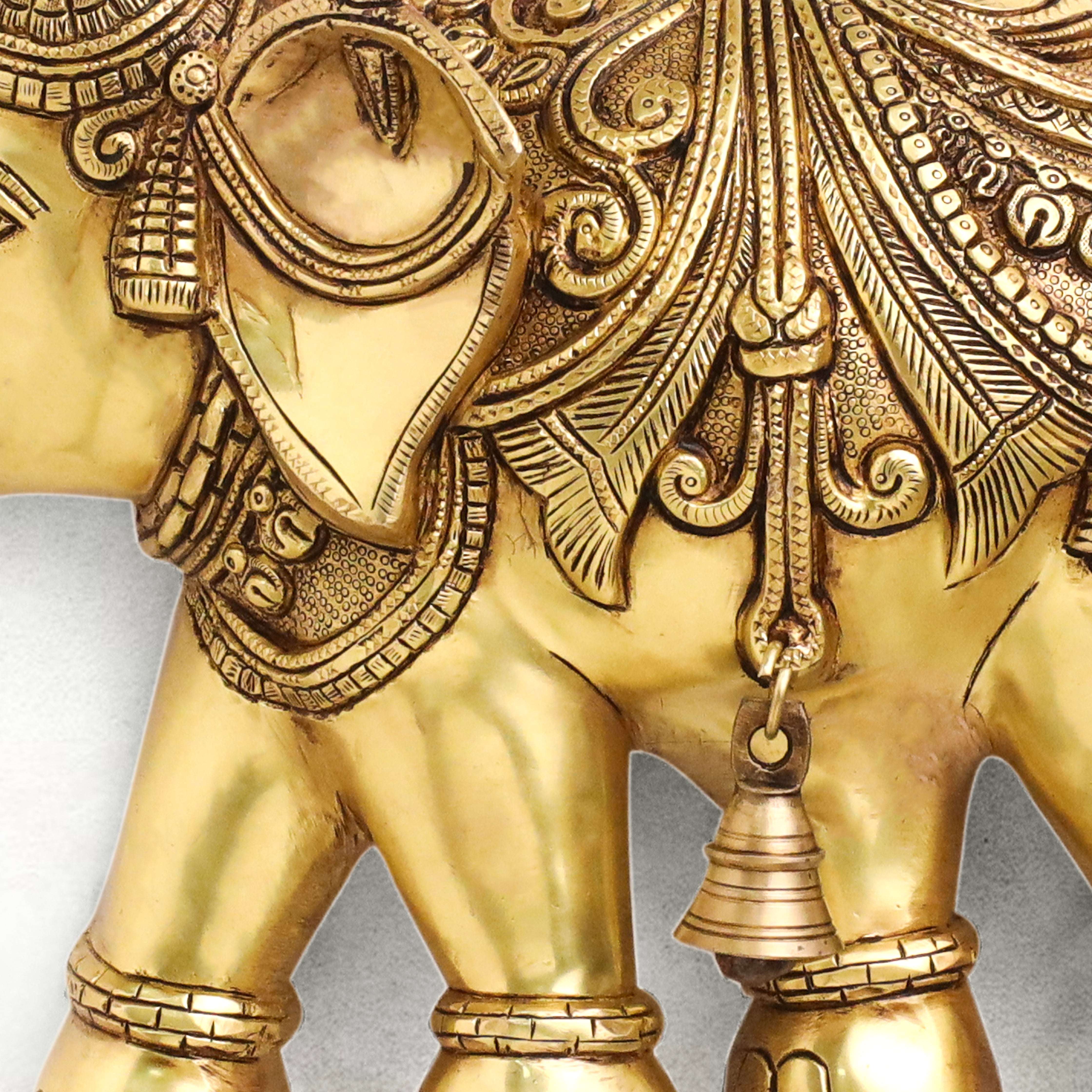 Brass Elephant Wall Hanging Set (15 Inch) - Image 4