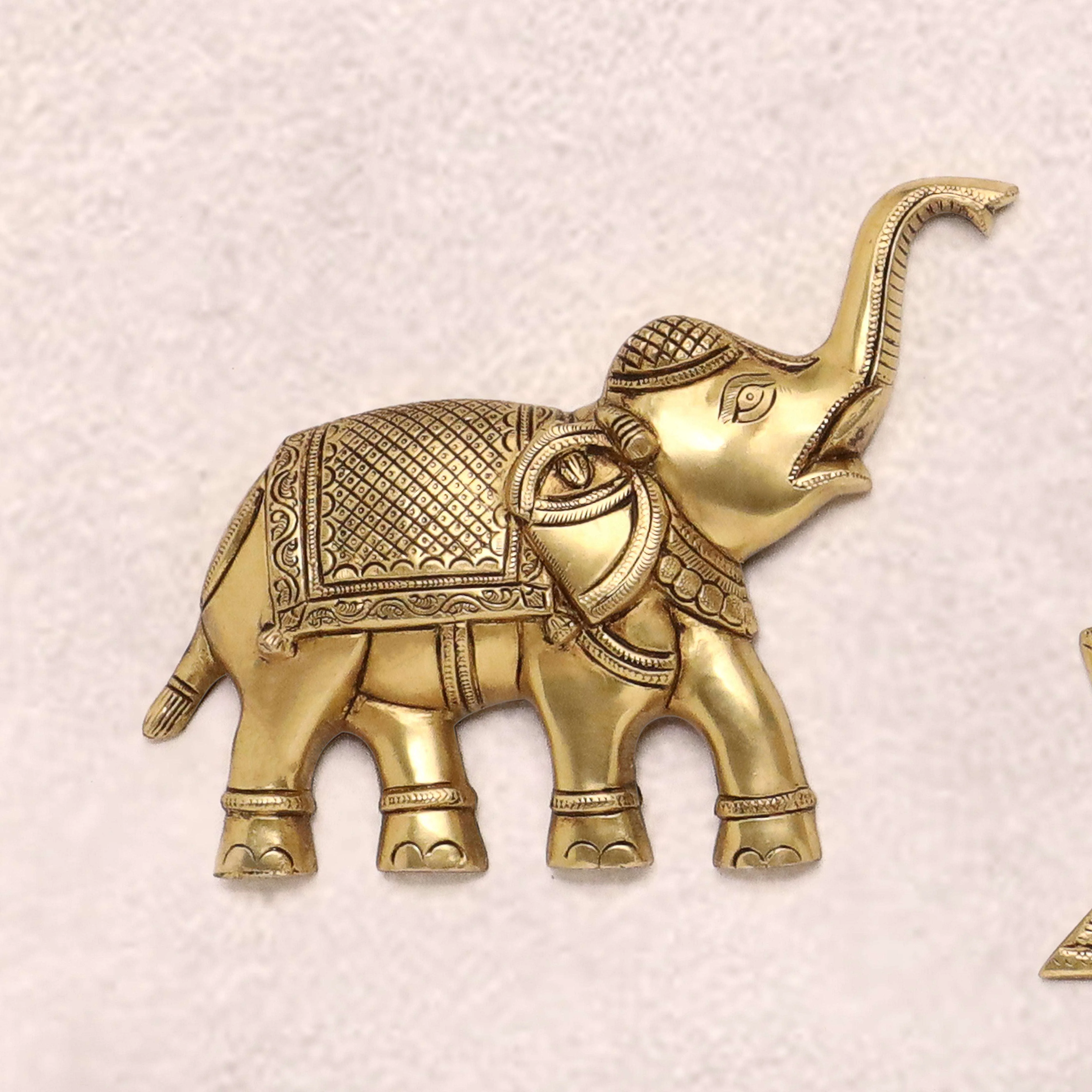 New Gaja Lakshmi With Elephants Wall Hanging Set (10 Inch) - Image 2