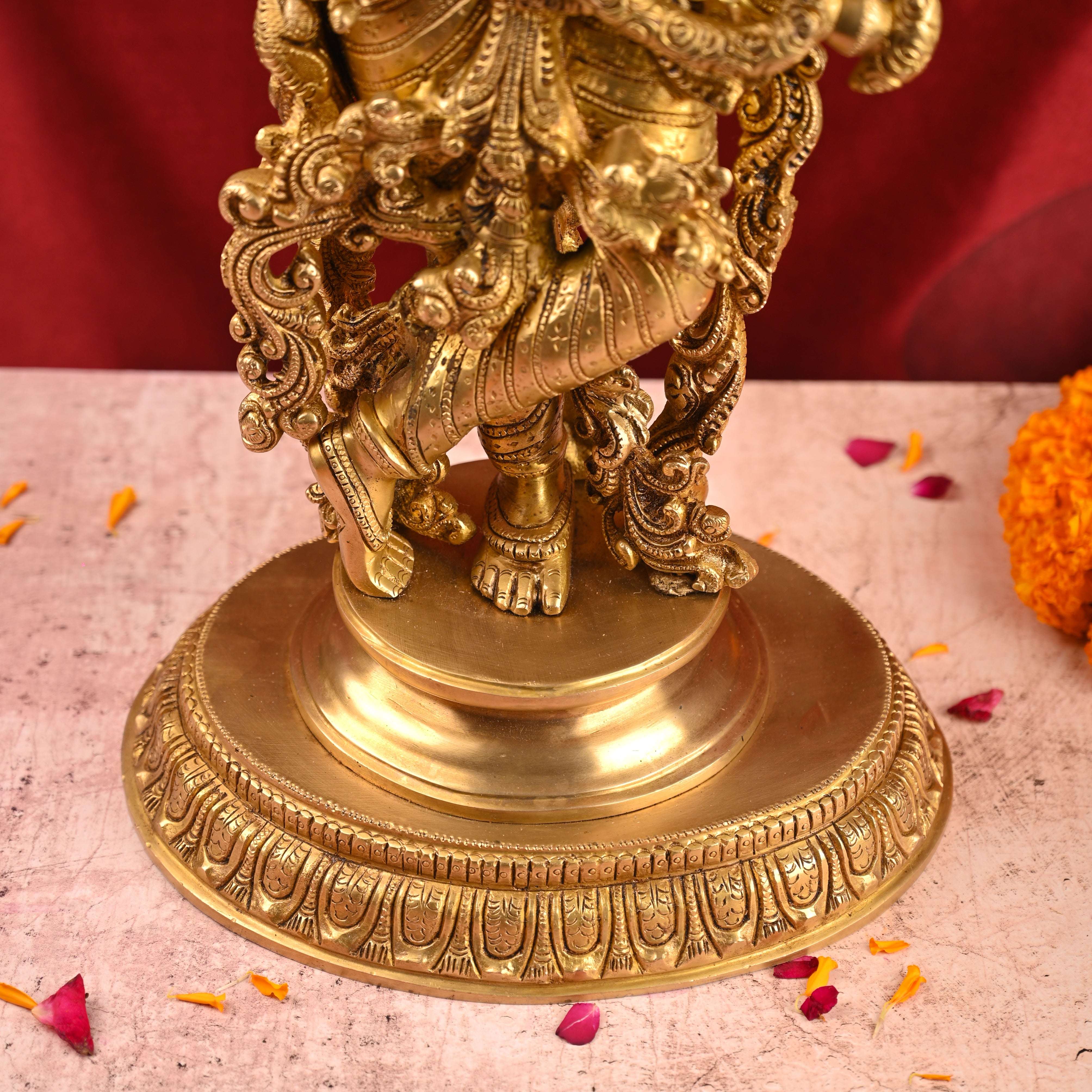 Brass Standing Krishna Idol (26 Inch) - Image 3