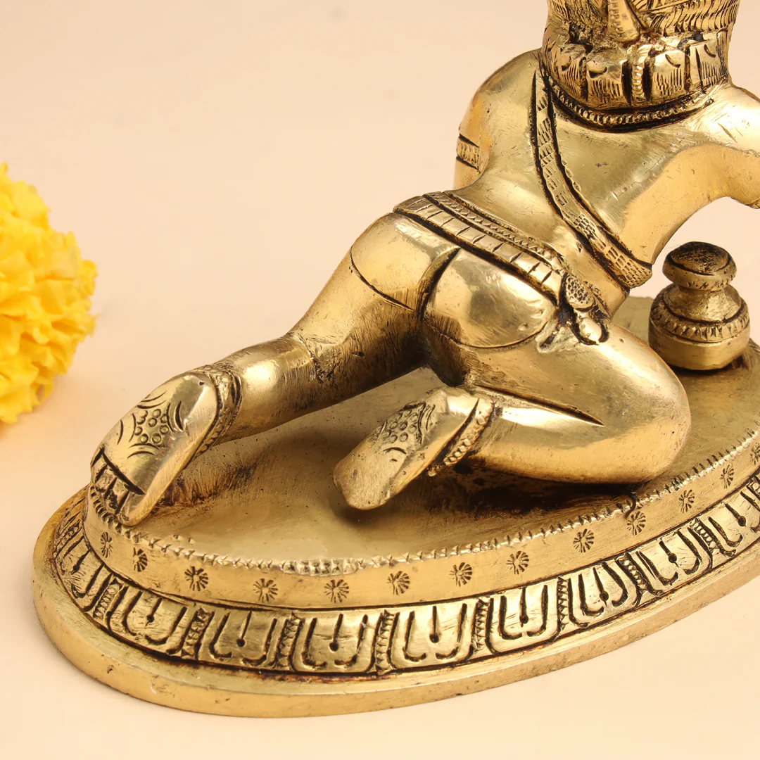 Brass Laddu Gopal With Base Idol (4 Inch) - Image 5