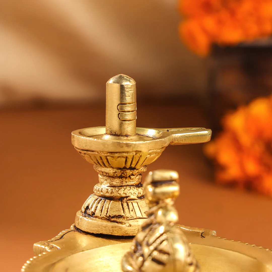 Brass Nandi Shivling Diya (4 Inch) - Image 6