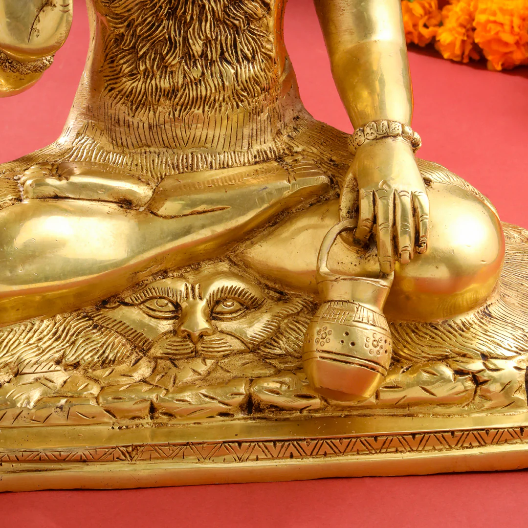 Brass Sitting Lord Shiva Statue (15 Inch) - Image 5