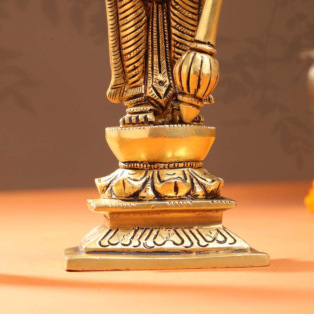Brass Standing Vishnu Lakshmi Set (10.5 Inch) - Image 4