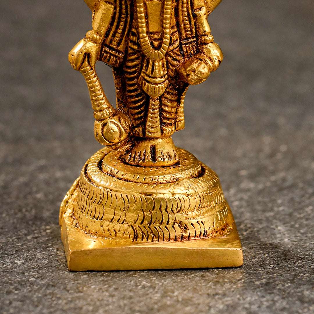 Brass Lord Vishnu Standing Idol (5 Inch) - Image 3