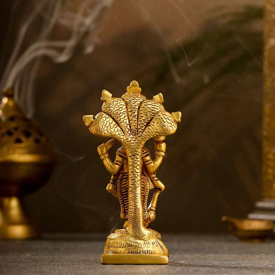 Brass Lord Vishnu Standing Idol (5 Inch) - Image 6