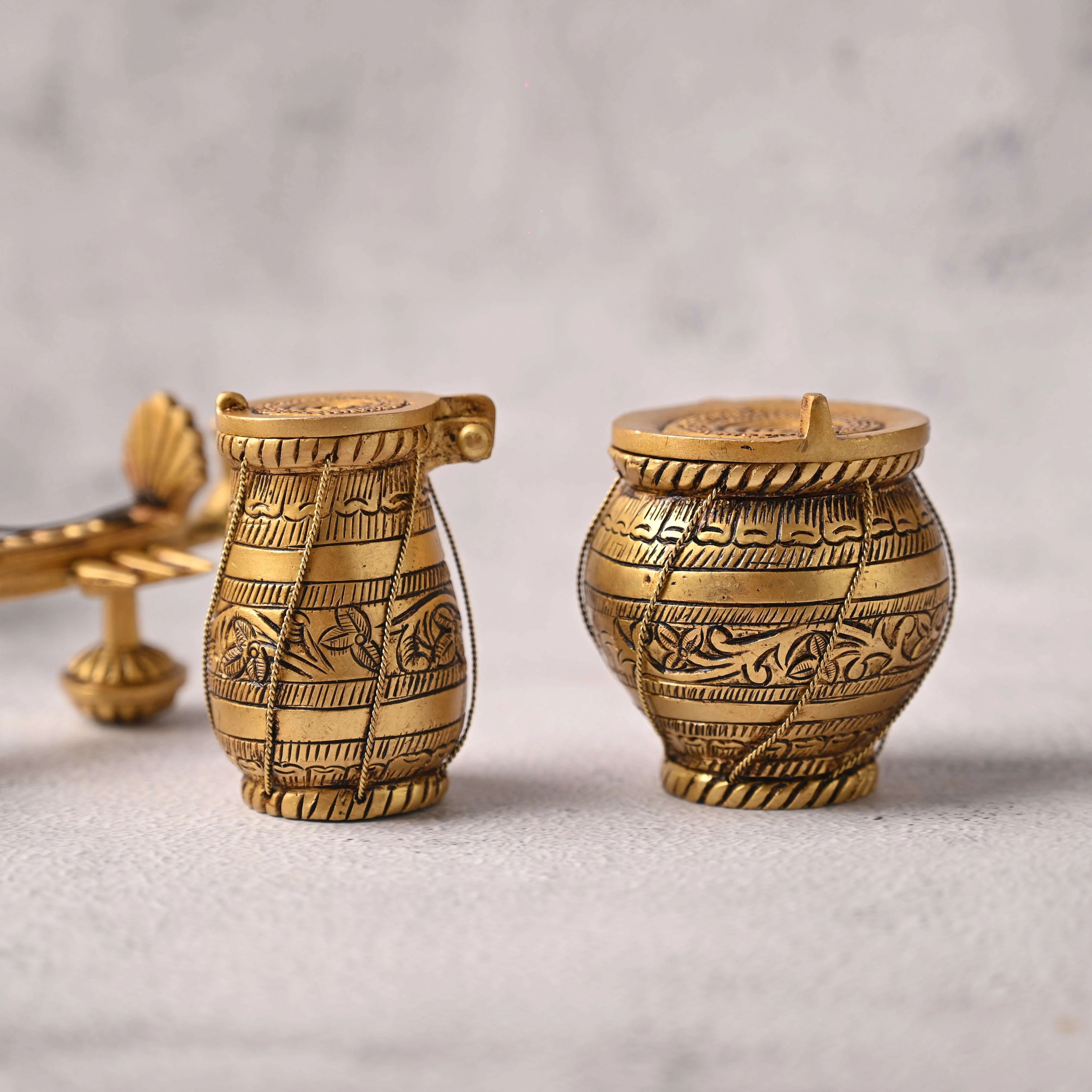 Brass Tabla, Dugi And Sitar Decor Set (3 Inch) - Image 2