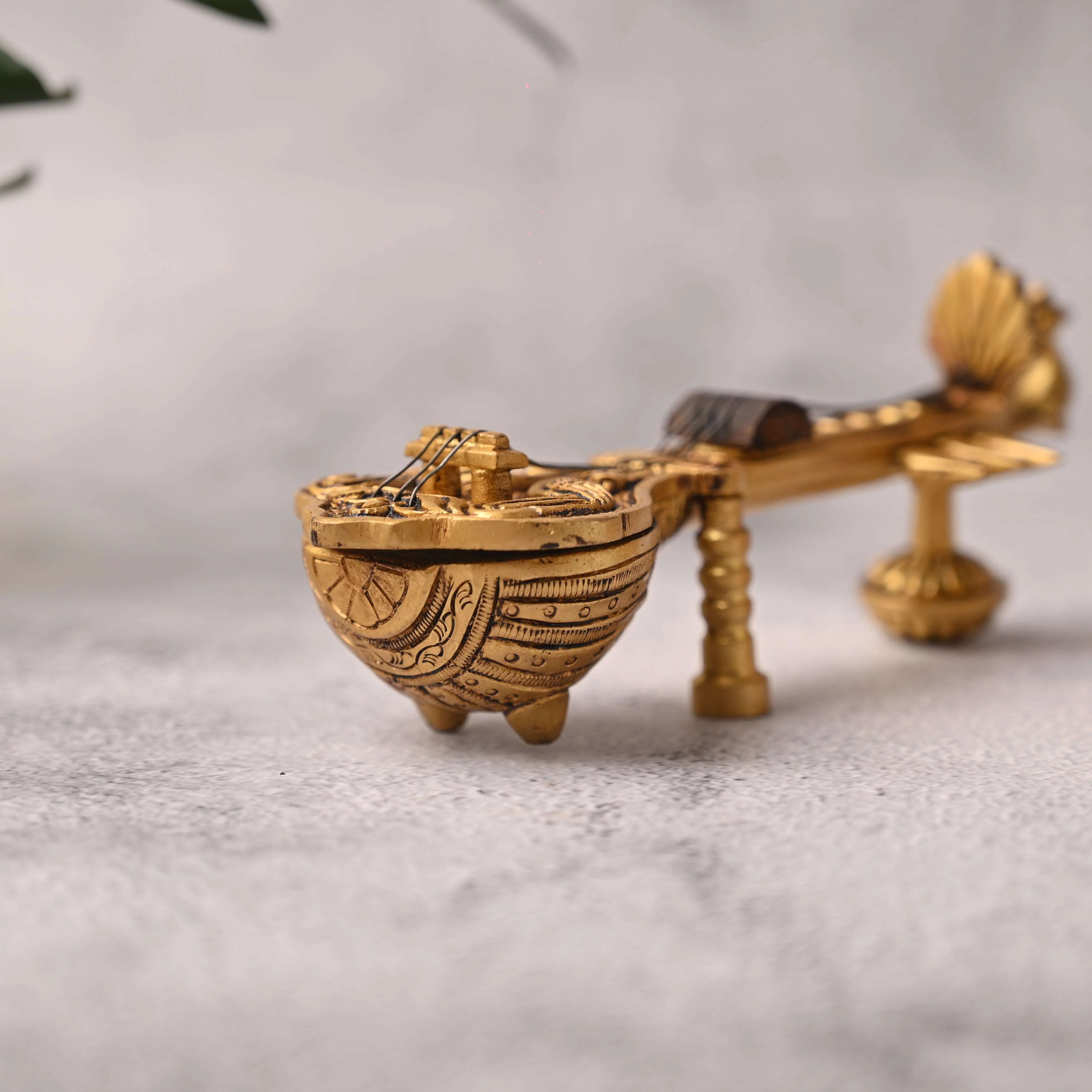 Brass Tabla, Dugi And Sitar Decor Set (3 Inch) - Image 3