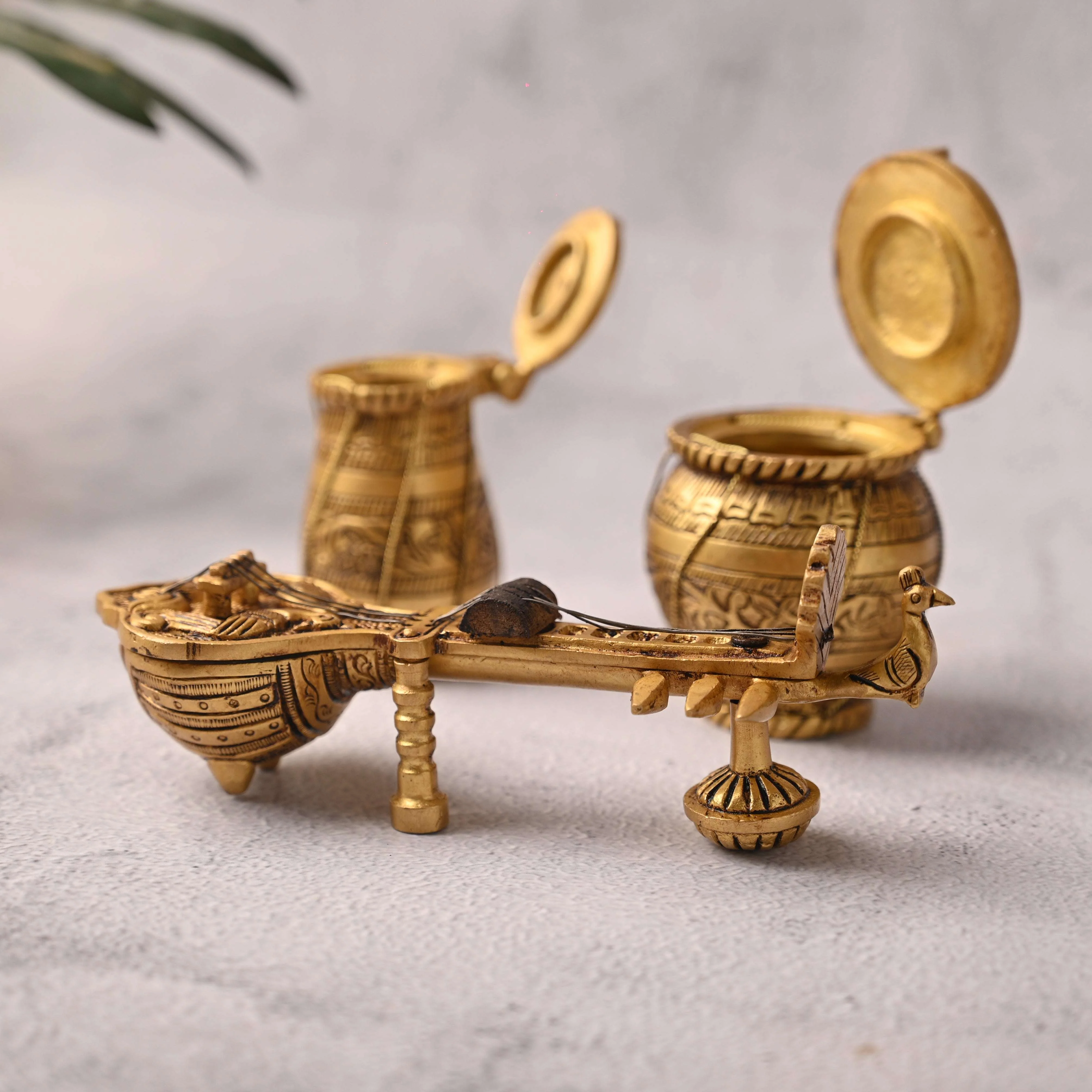 Brass Tabla, Dugi And Sitar Decor Set (3 Inch) - Image 5