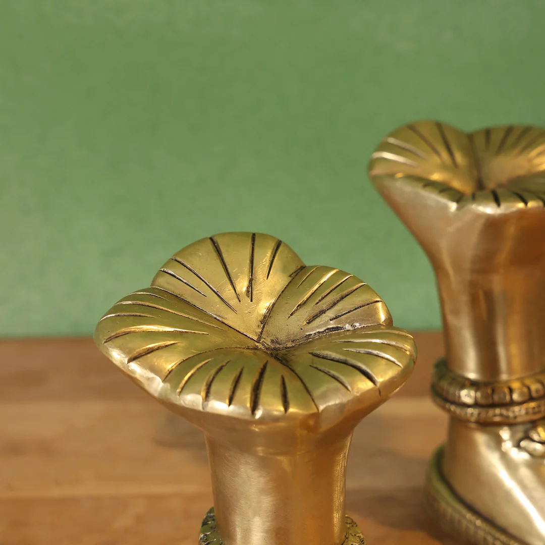 Brass Divine Goddess LakshmI Feet/Charan (5.5 Inch) - Image 5