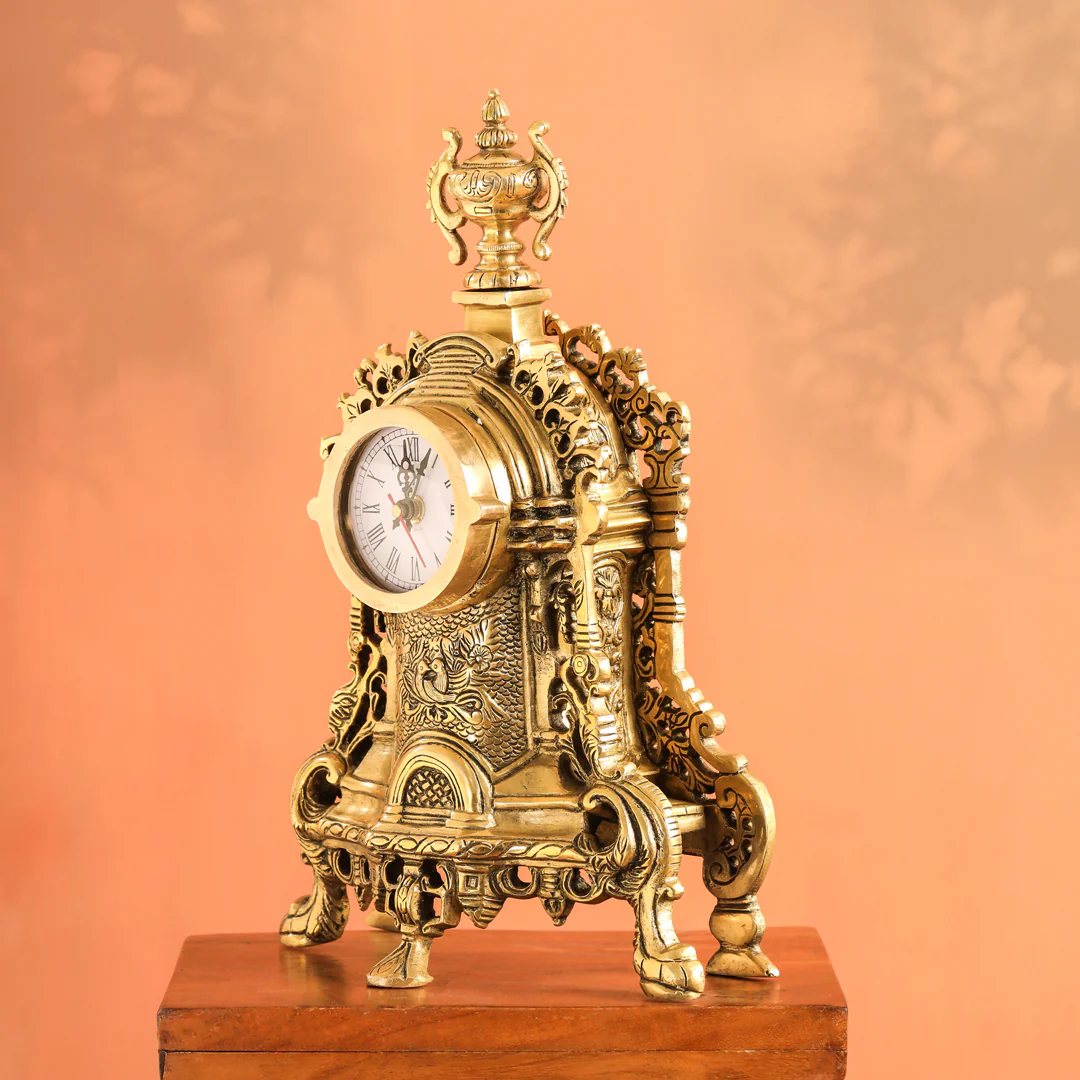 Brass Vintage Table Clock/Watch (14 Inch) - Image 6