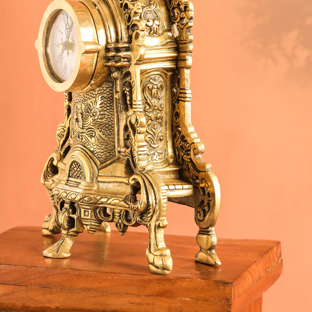 Brass Vintage Table Clock/Watch (14 Inch) - Image 7