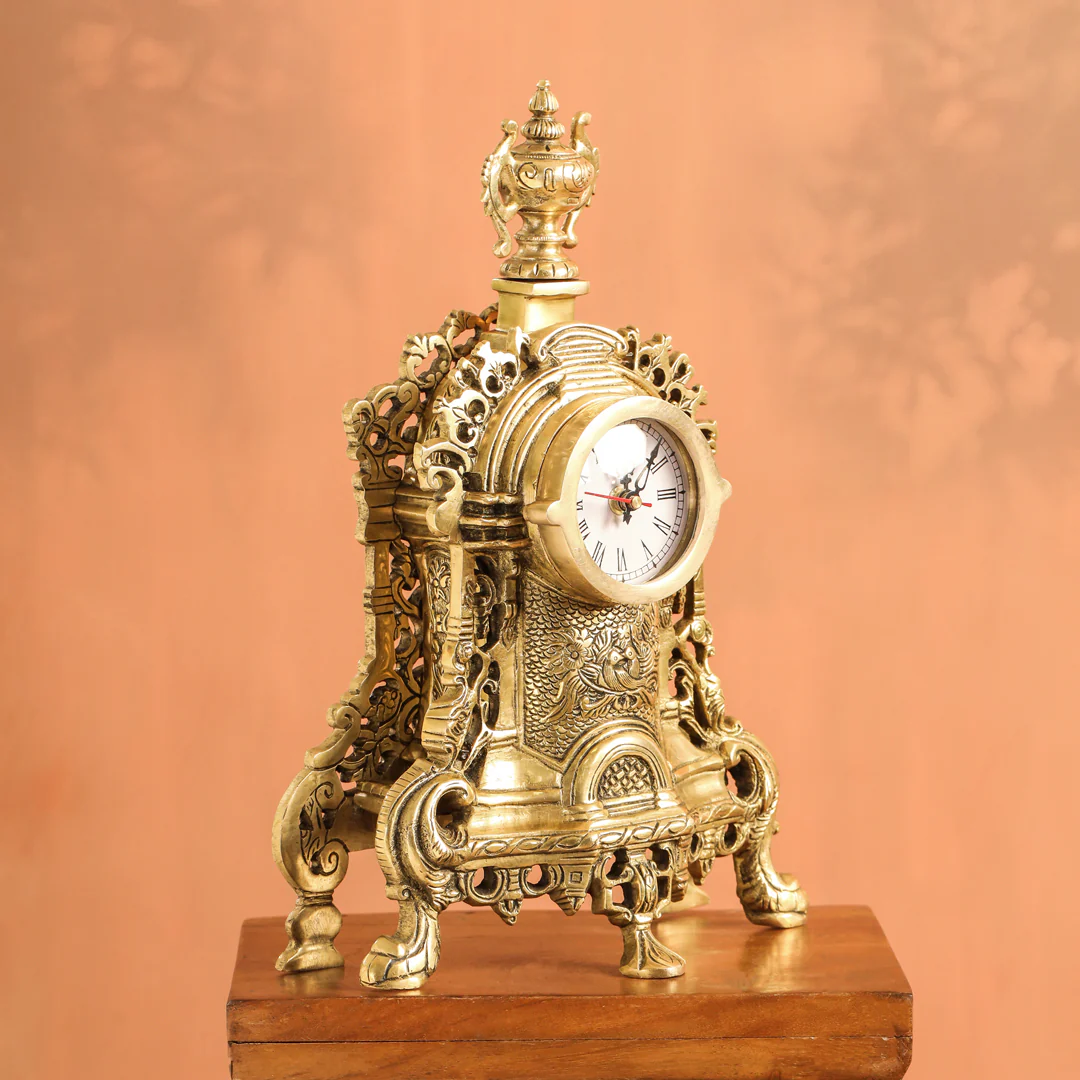 Brass Vintage Table Clock/Watch (14 Inch) - Image 8