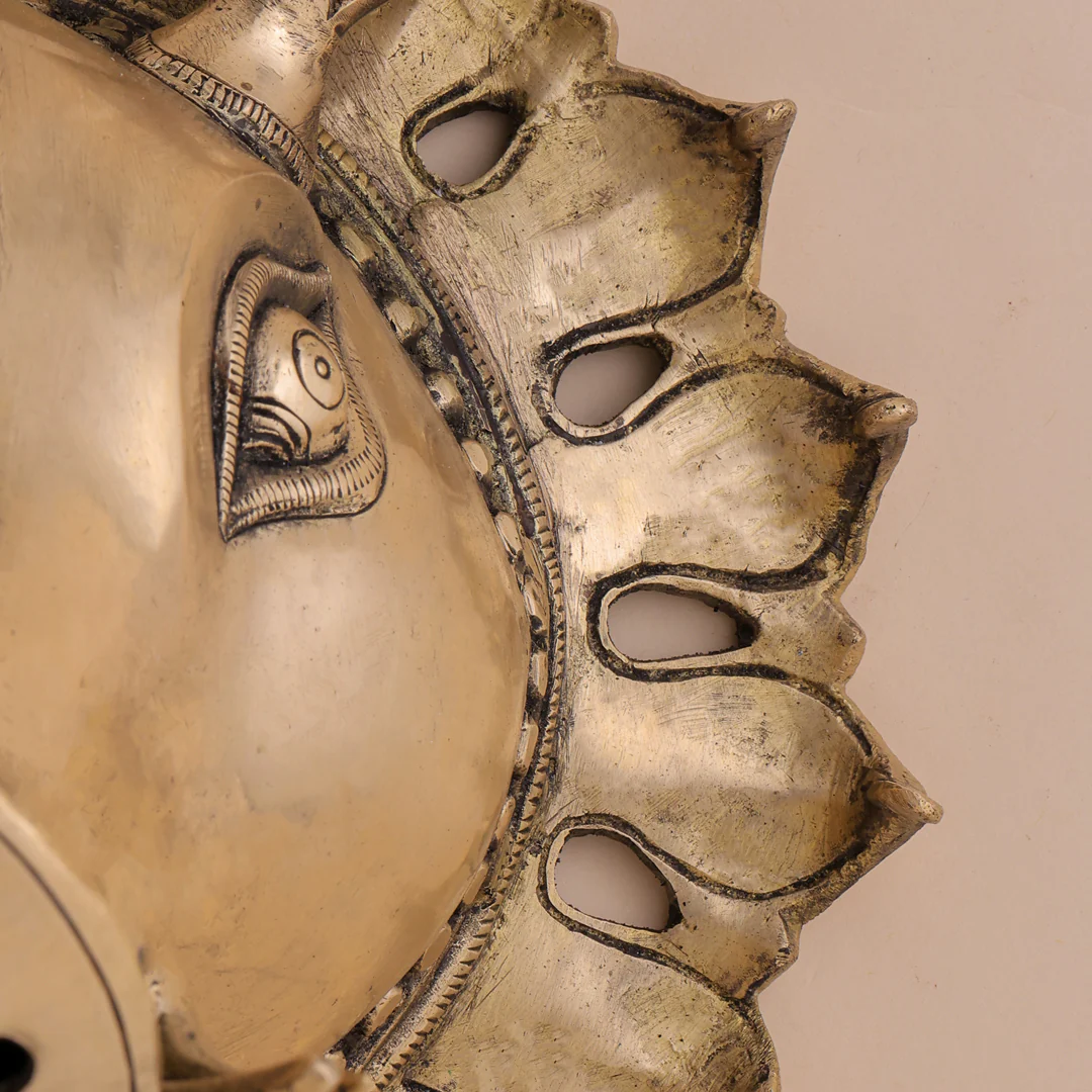 Brass Varaha Head Wall Hanging (9 Inch) - Image 4