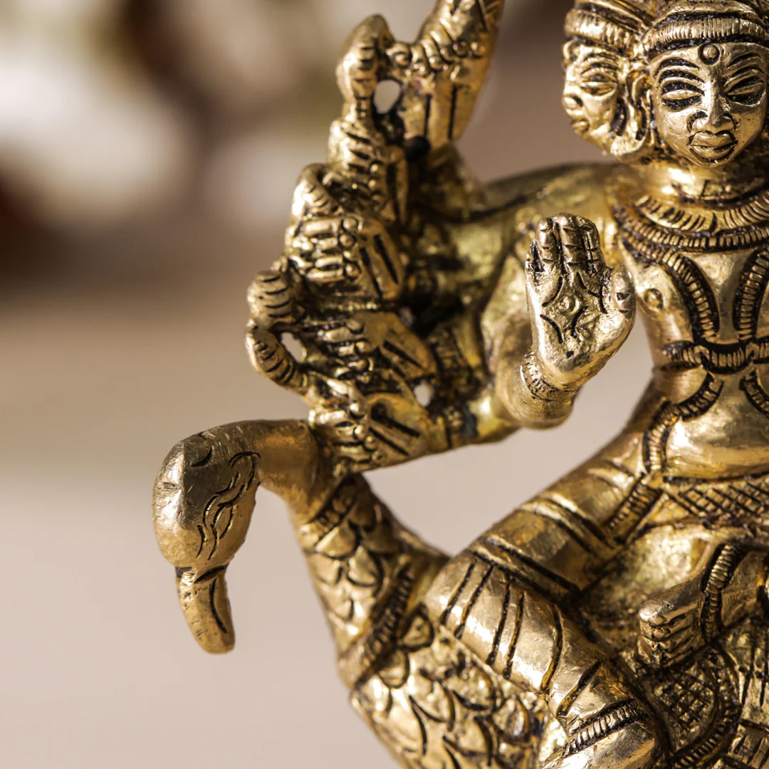 Brass Sitting Lord Murugan/Kartikeya Idol (5 Inch) - Image 6