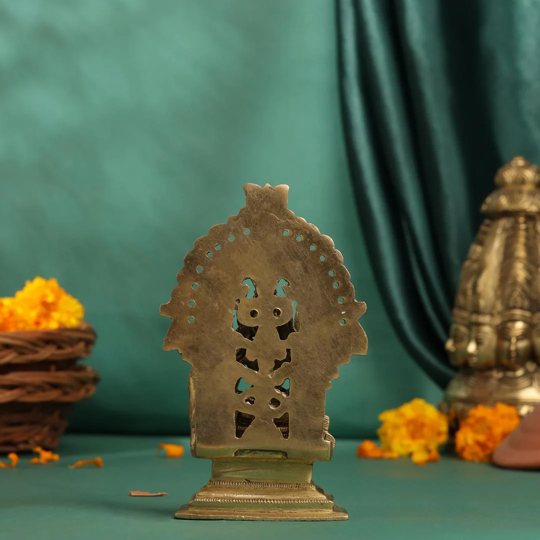 Brass Sitting Karumari Amman Idol (5.5 Inch) - Image 3