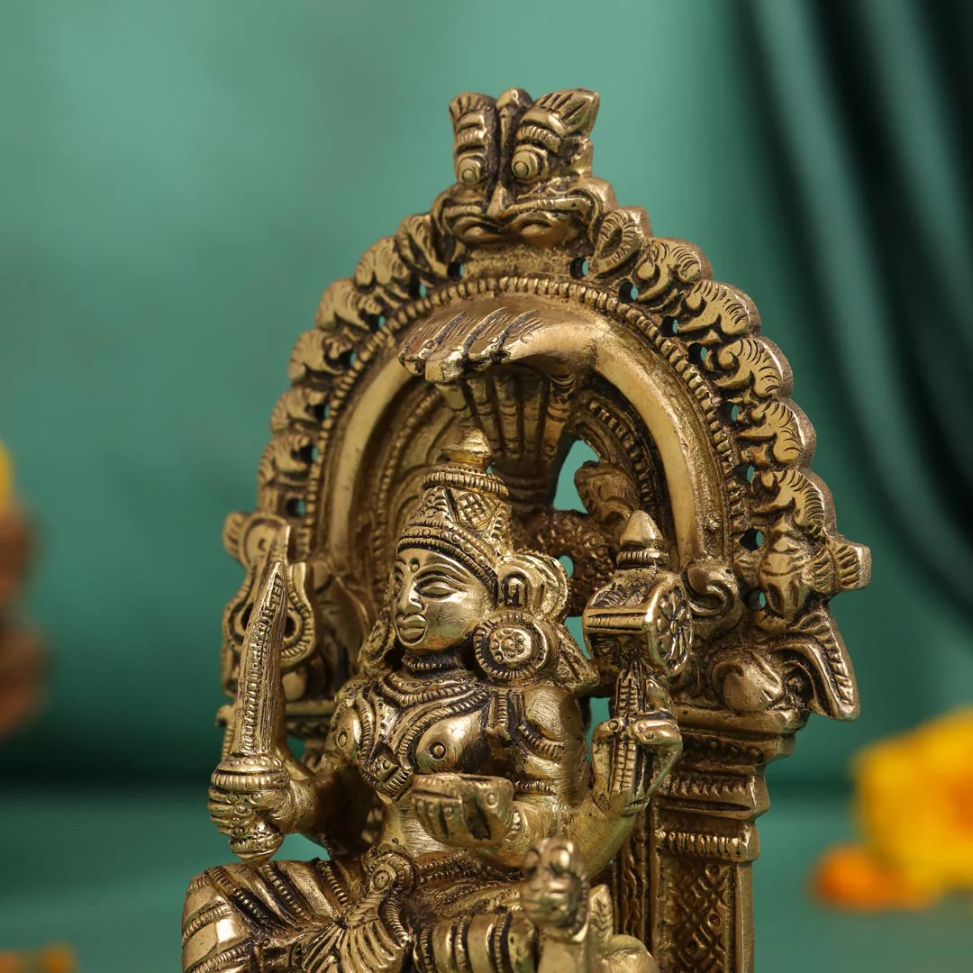 Brass Sitting Karumari Amman Idol (5.5 Inch) - Image 5